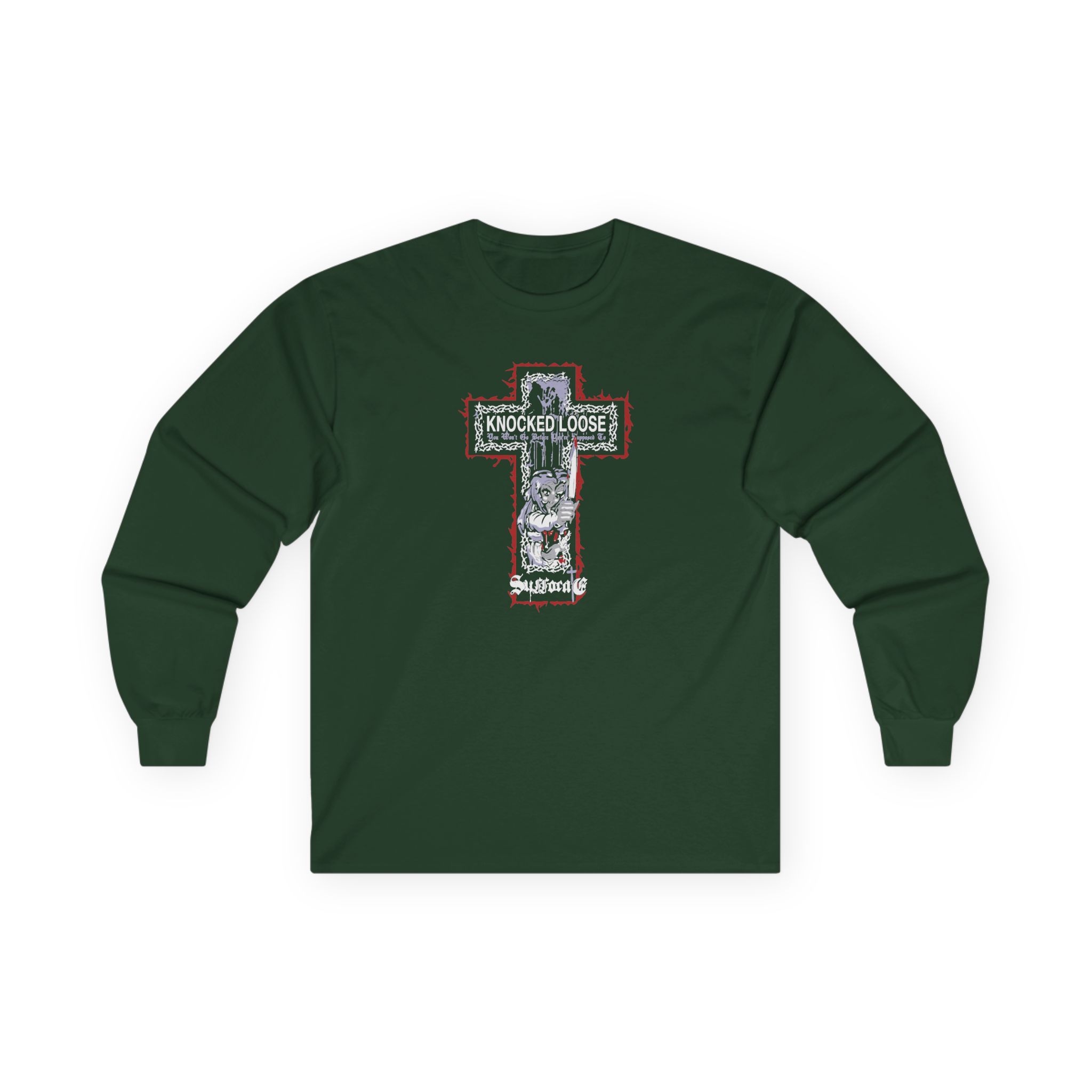 Knocked Loose Girl Knife Suffocate Unisex Ultra Cotton Long Sleeve Tee - Image 5