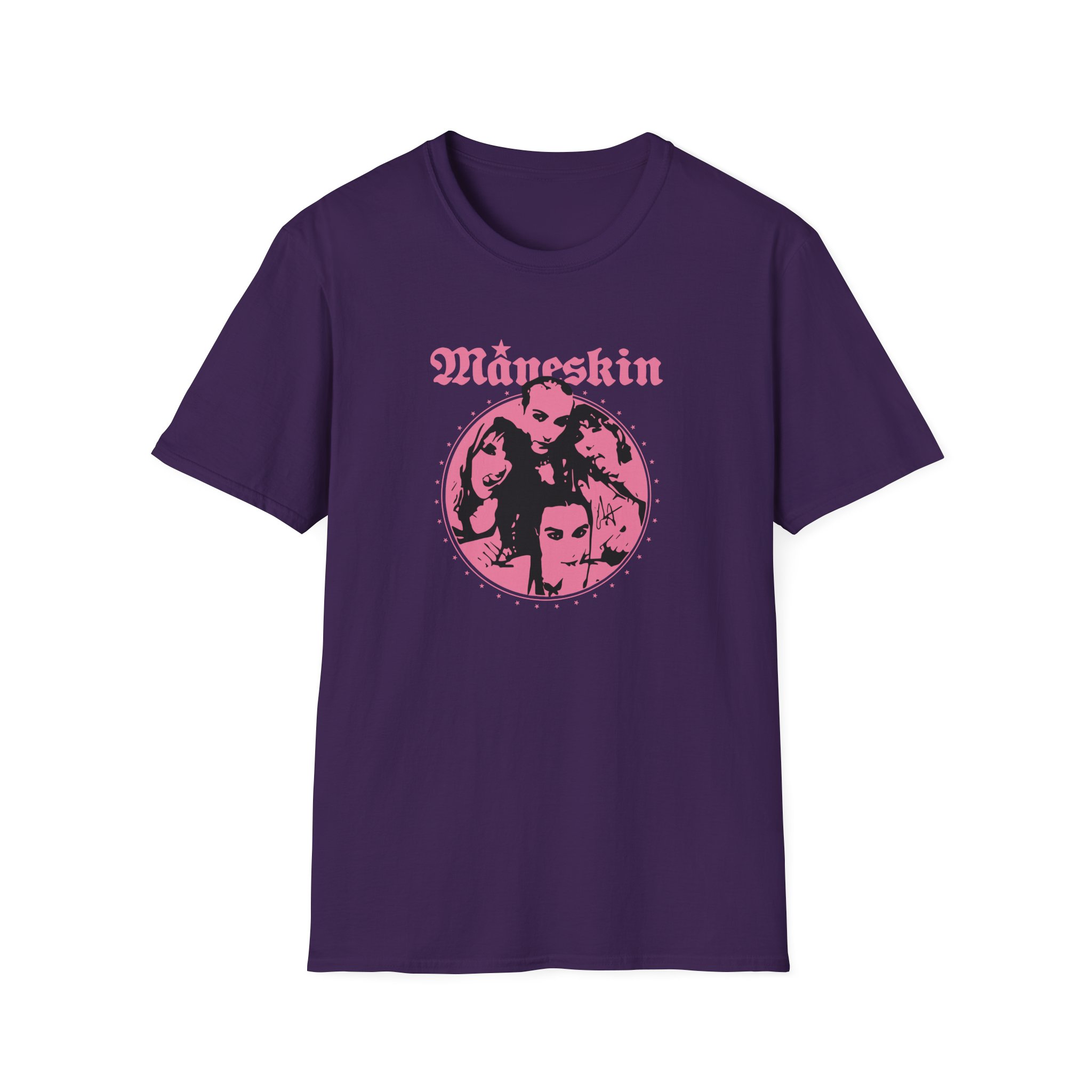 Maneskin Pink Fisheye Band Unisex Softstyle T-Shirt - Image 19