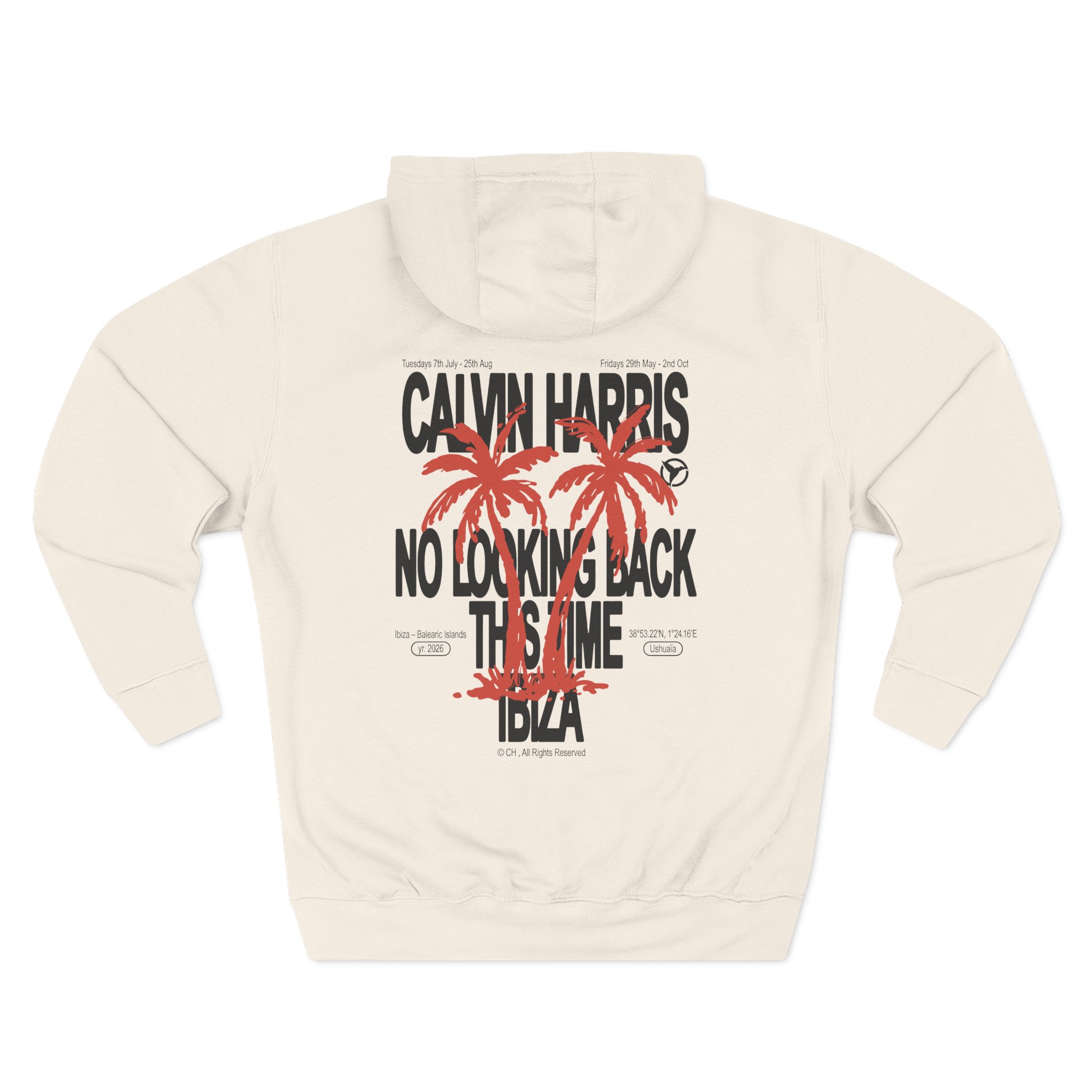 Calvin Harris Ecru Palm Three-Panel Fleece Hoodie - Image 6