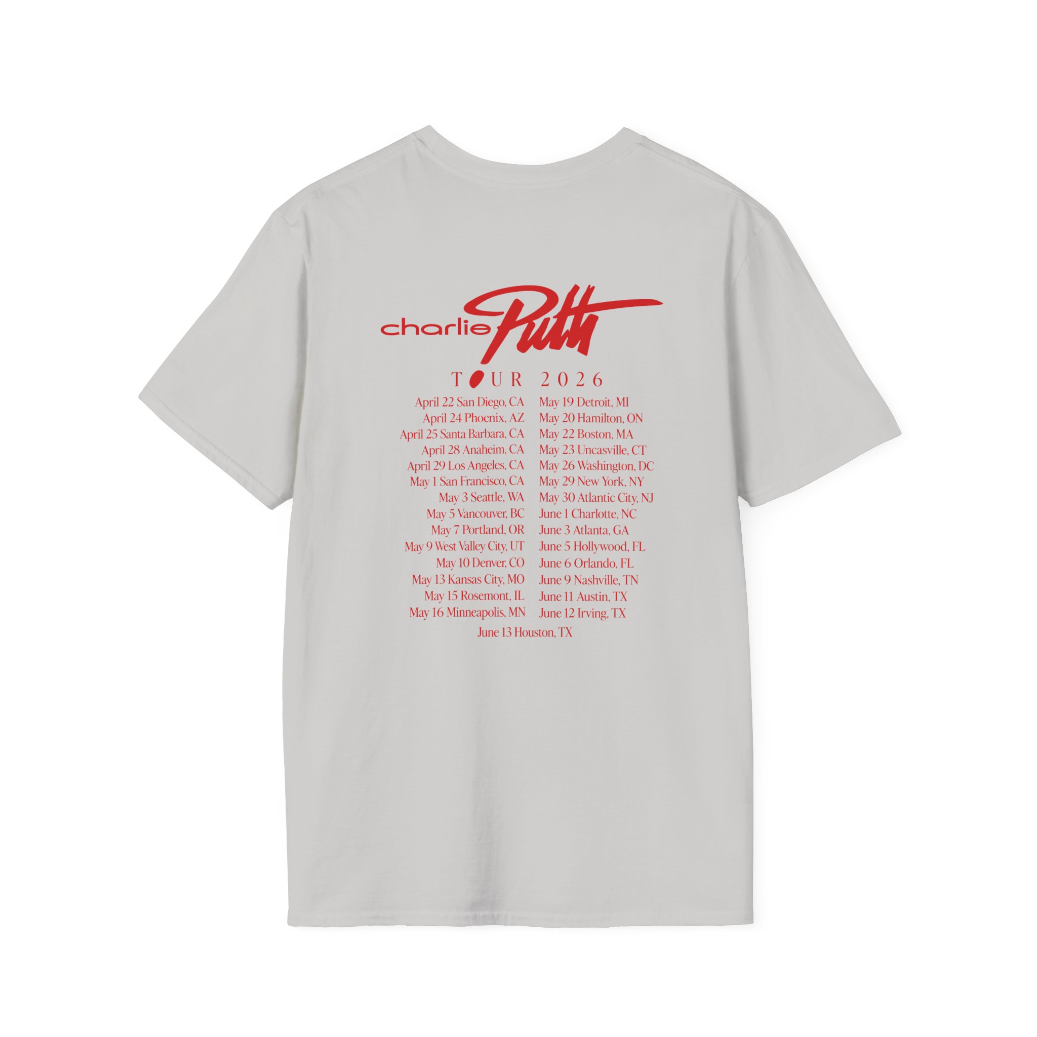 Charlie Puth Whatever's Clever! 2026 Unisex Softstyle T-shirt - Image 6