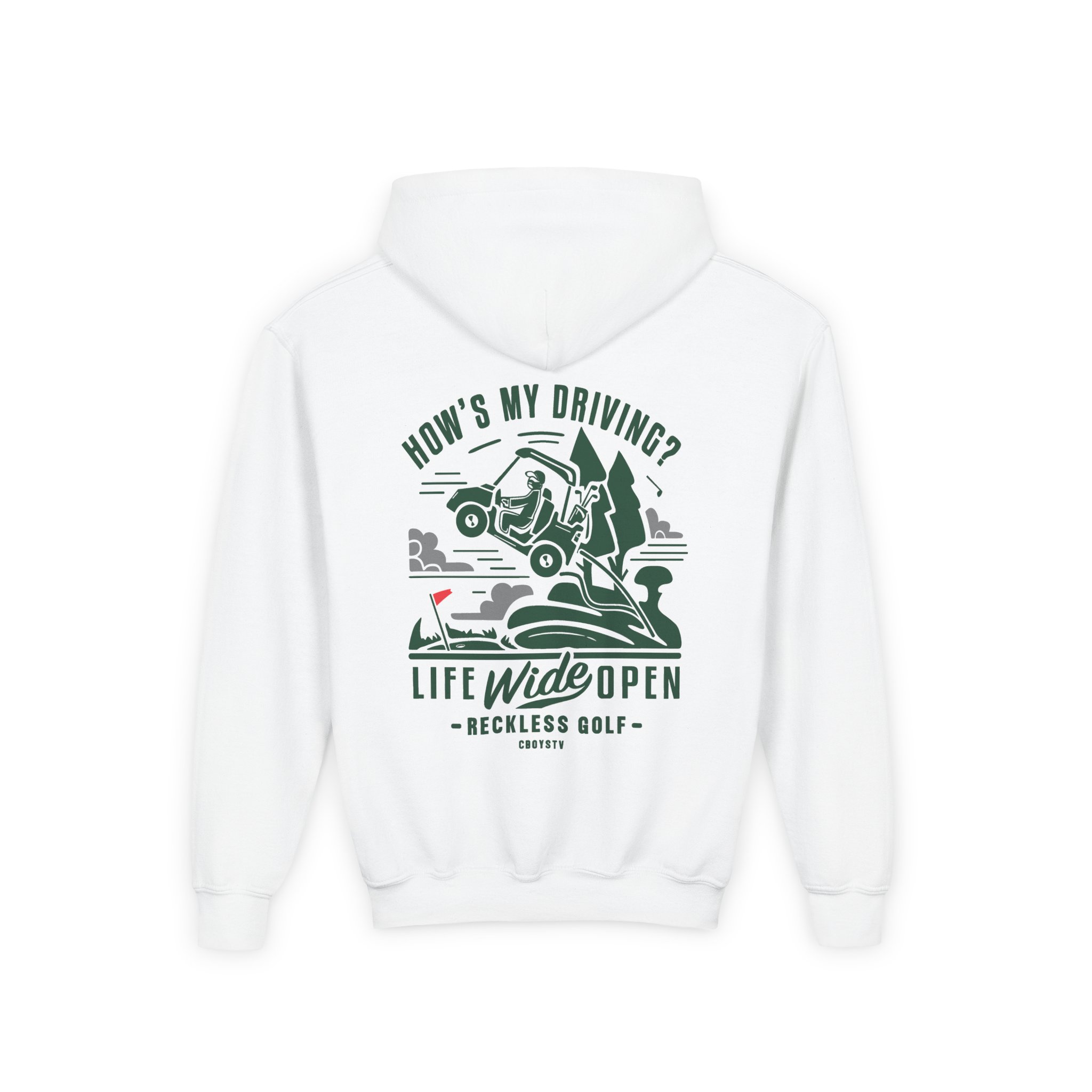 Cboystv How's My Driving Youth Heavy Blend Hooded Sweatshirt - Image 2