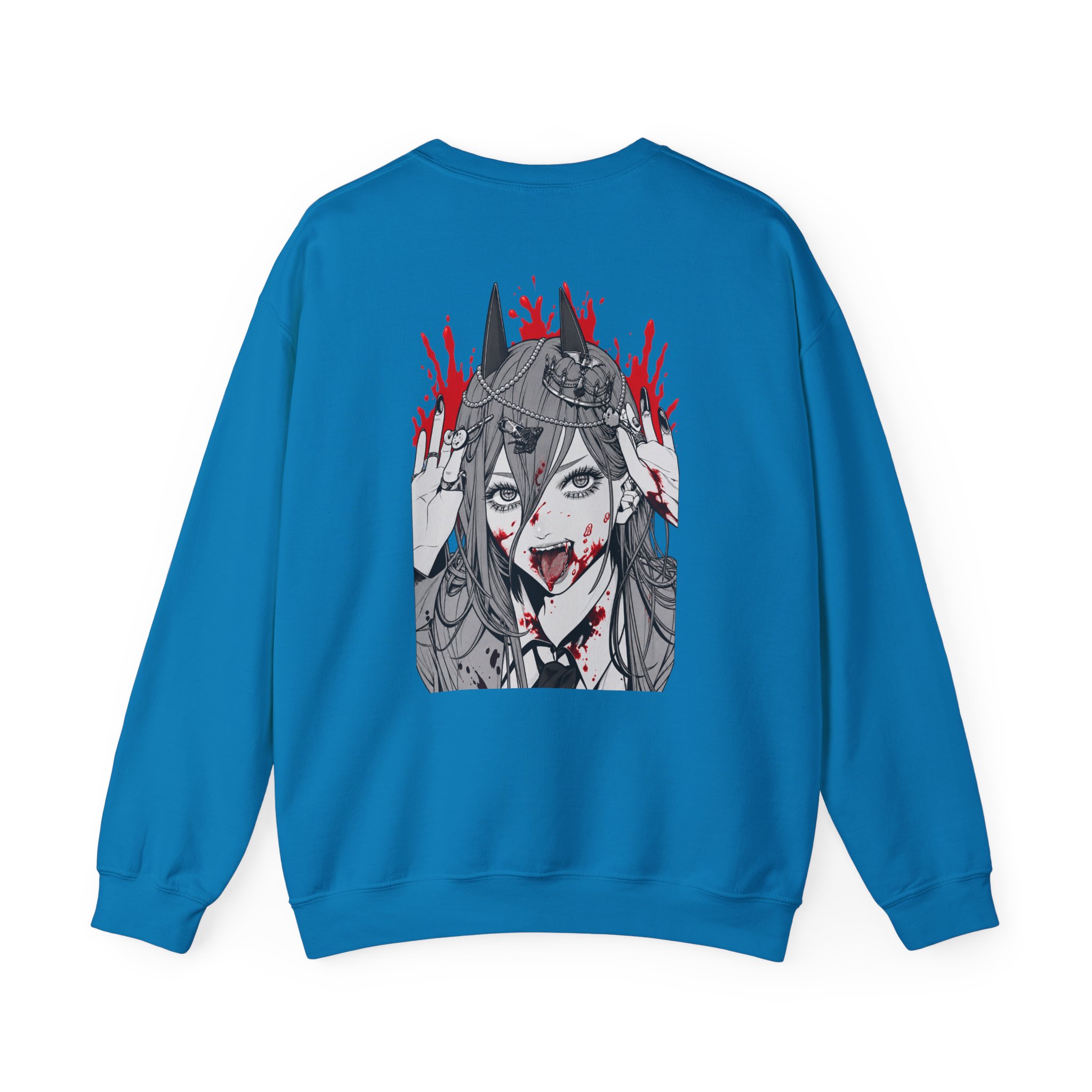 Chainsaw Man Power Grey Melange Unisex Heavy Blend™ Crewneck Sweatshirt - Image 12