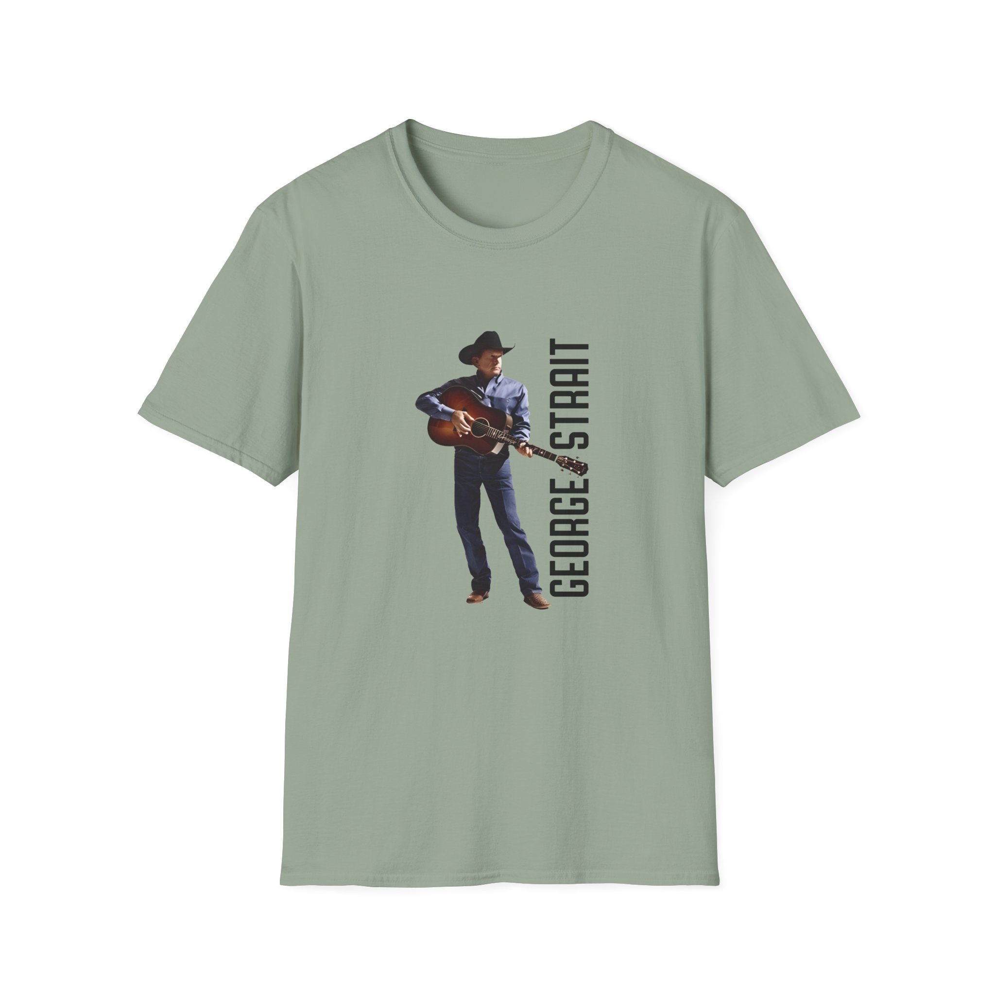 George Strait Heather Denim Silhouette Unisex Softstyle T-Shirt - Image 15