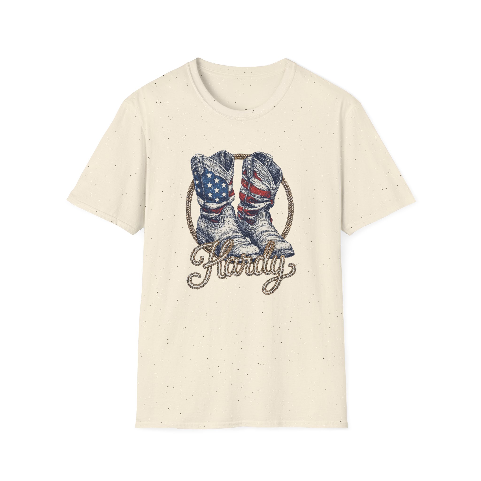 Hd Boots Americana Ringer Unisex Softstyle T-Shirt - Image 9