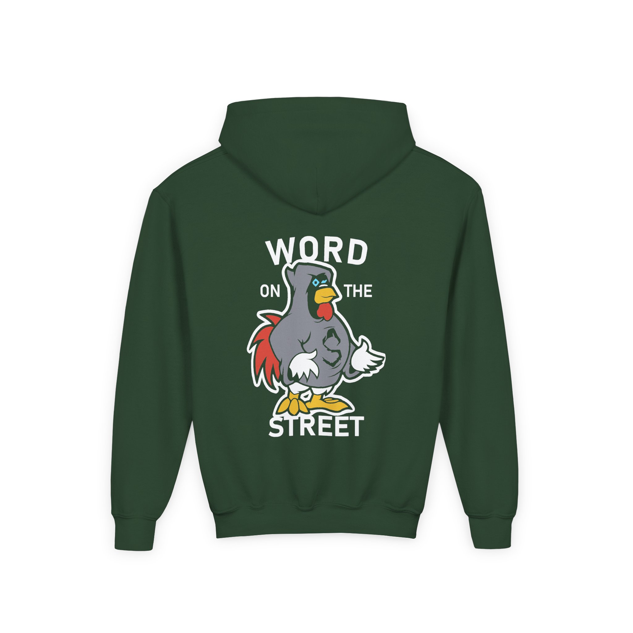 Shroud Chicken Word On The Street Youth Heavy Blend Hooded Sweatshirt - Image 6