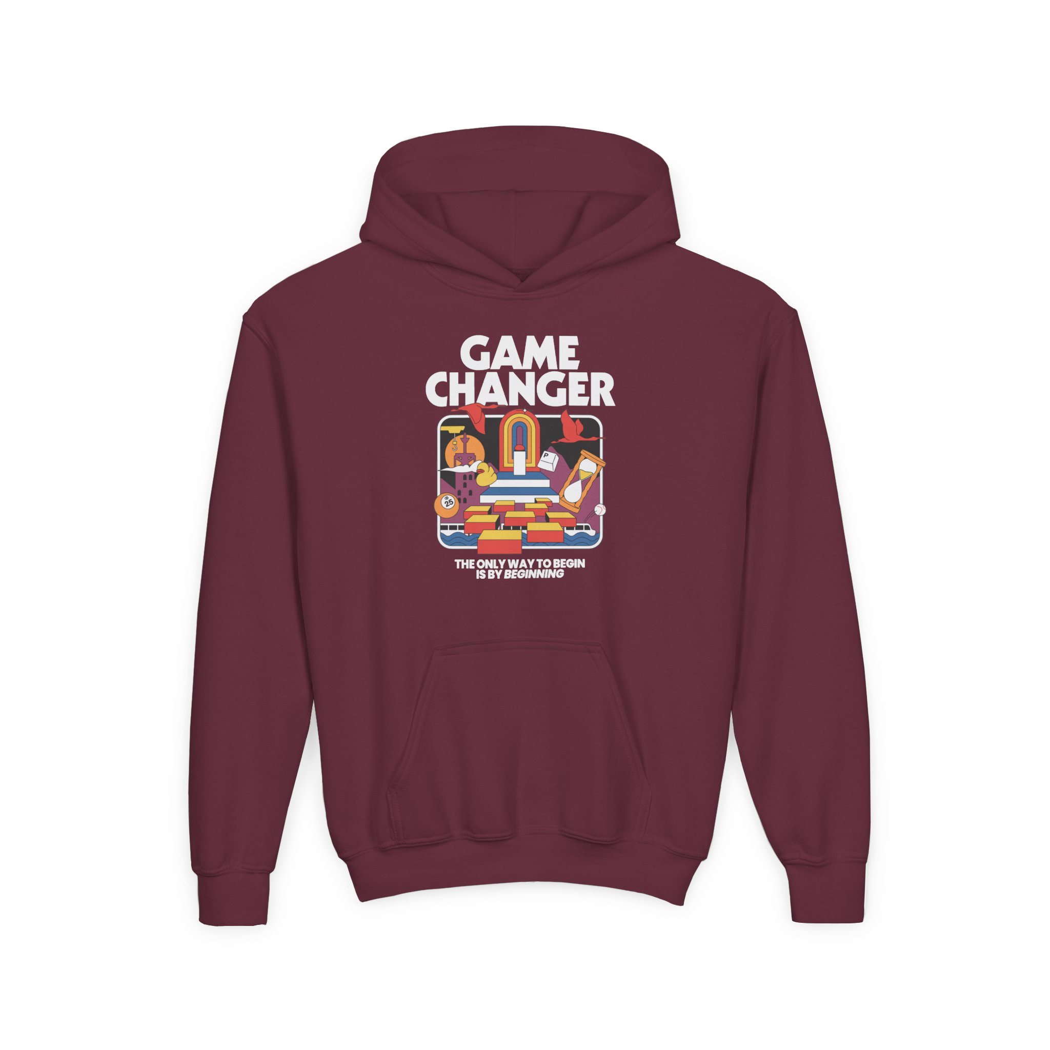 Dropout Game Changer Ringer Youth Heavy Blend Hooded Sweatshirt - Image 3