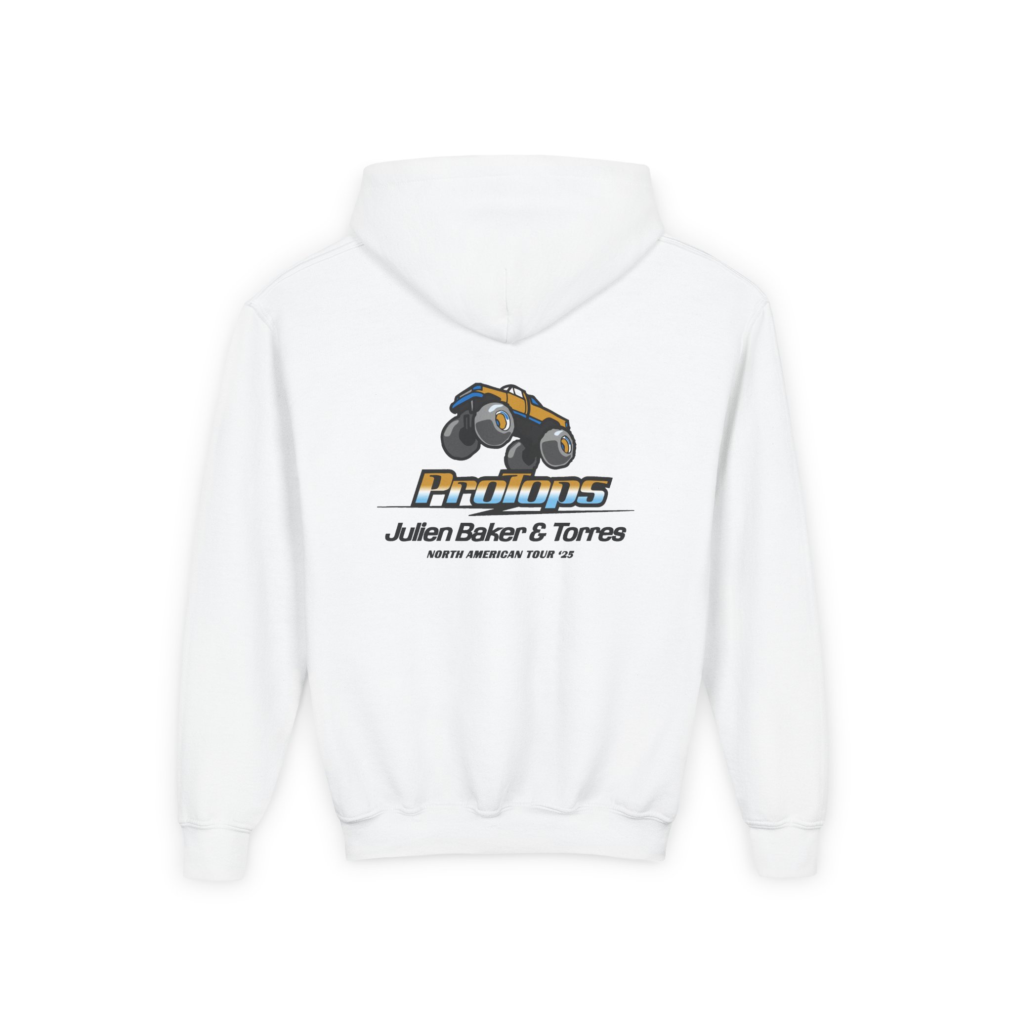 Julien Baker Protops Monster Truck Youth Heavy Blend Hooded Sweatshirt - Image 2