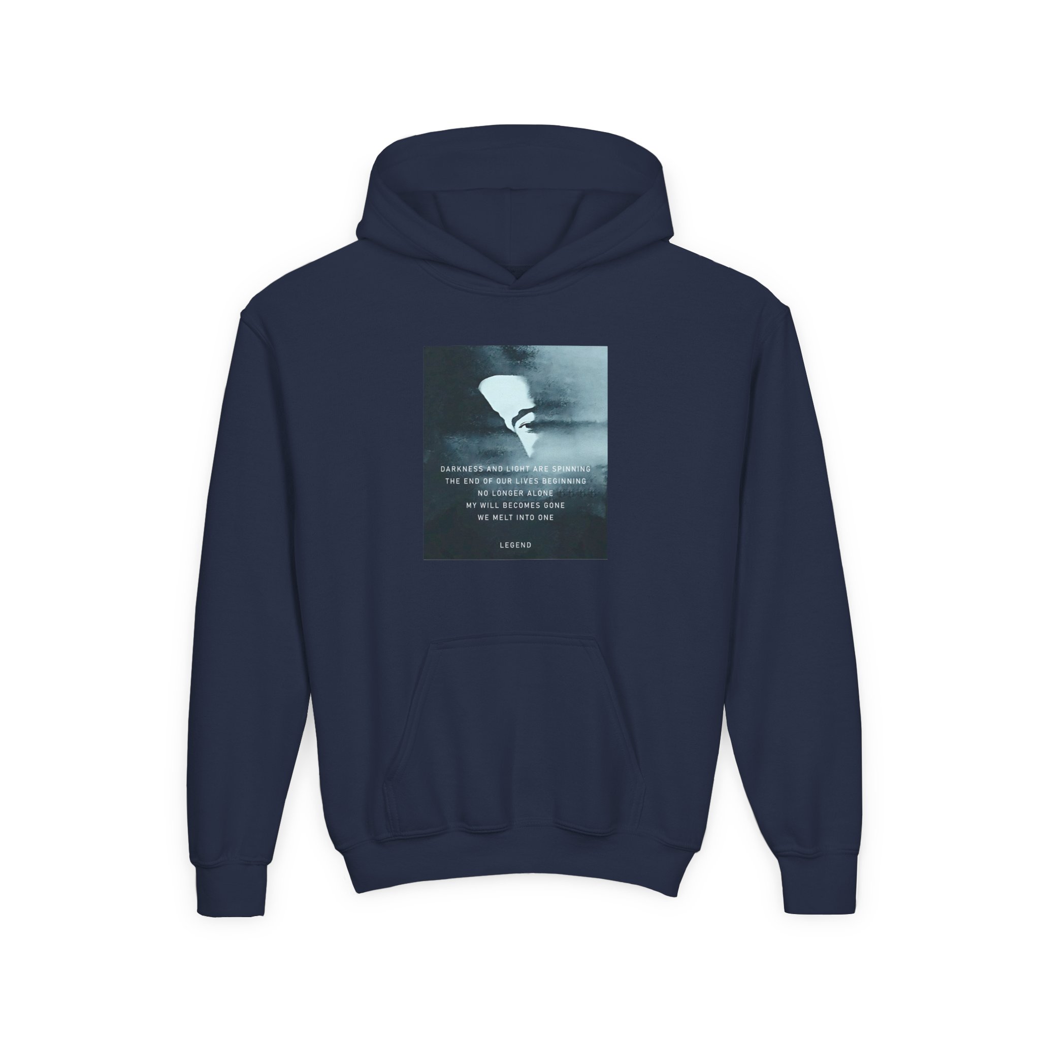 John Legend Darkness Lyrics Youth Heavy Blend Hooded Sweatshirt - Image 7