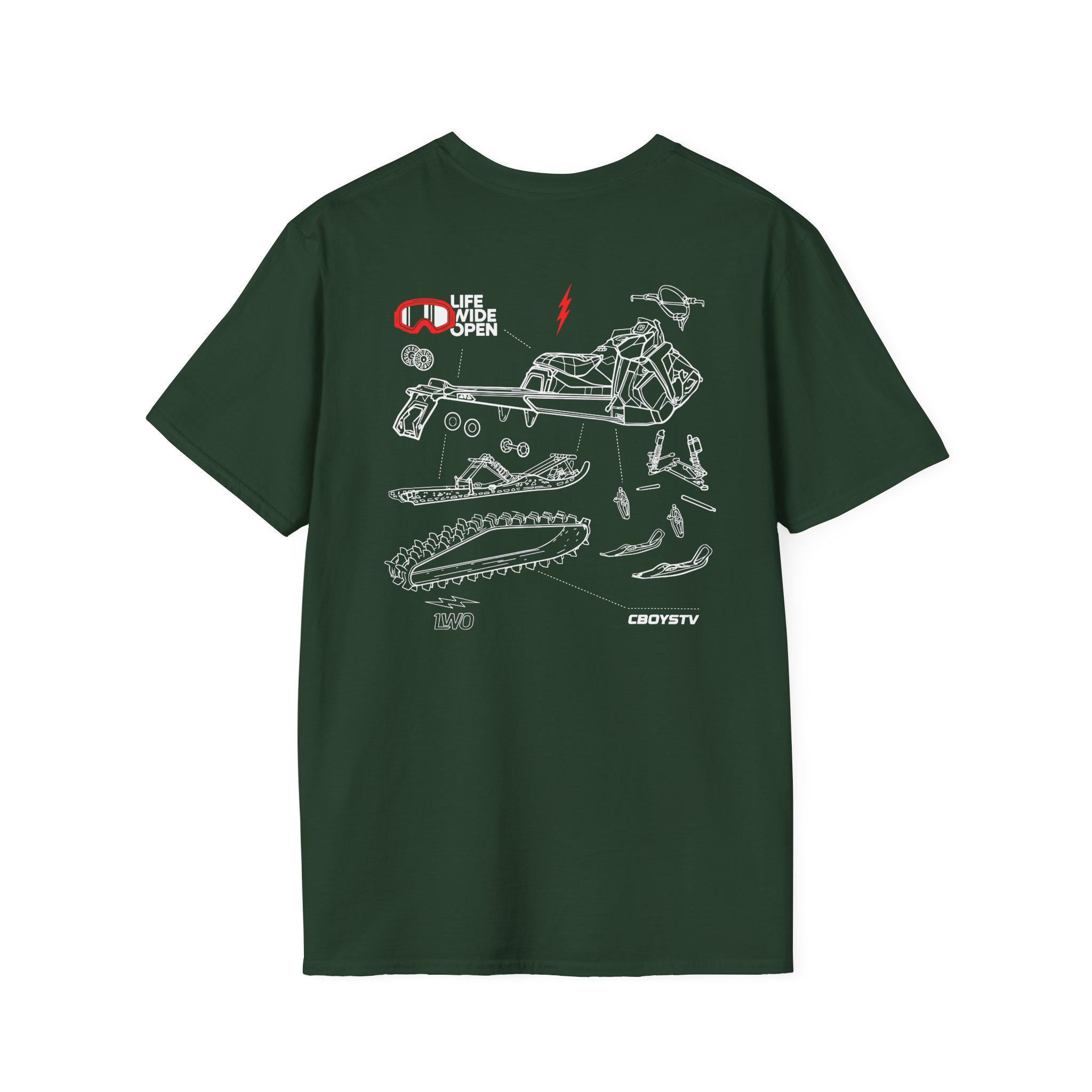 Cboystv Snowmobile Blowup Unisex Softstyle T-Shirt - Image 8