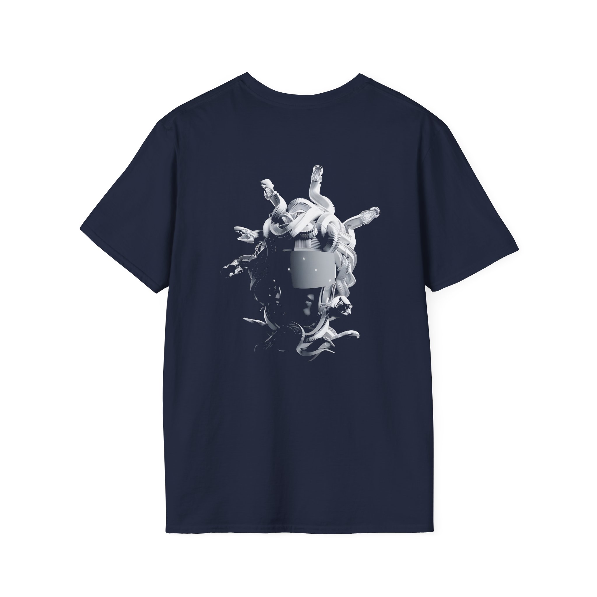 Meduza Greyscale Head Unisex Softstyle T-Shirt - Image 16