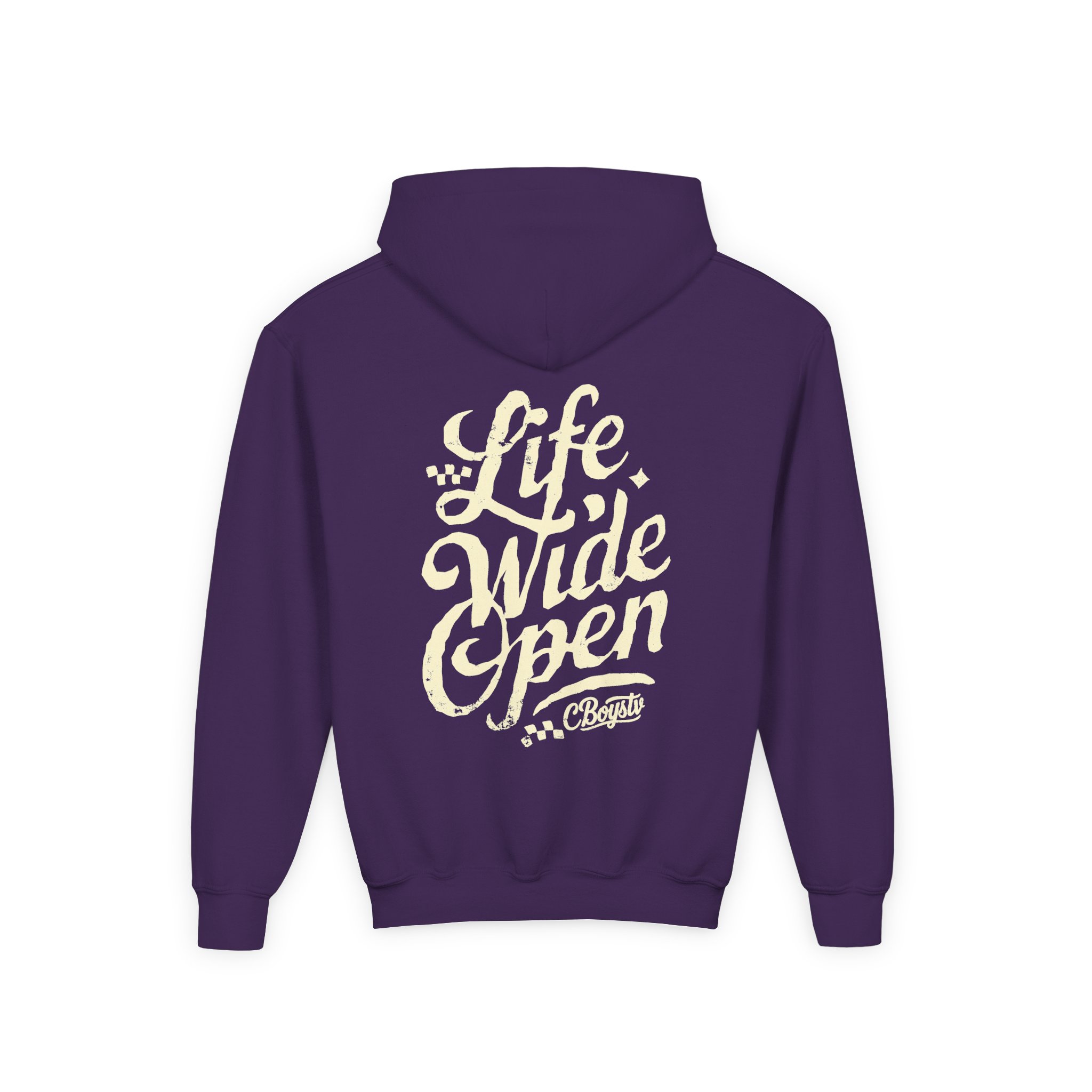 Cboystv Tan Script Youth Heavy Blend Hooded Sweatshirt - Image 14