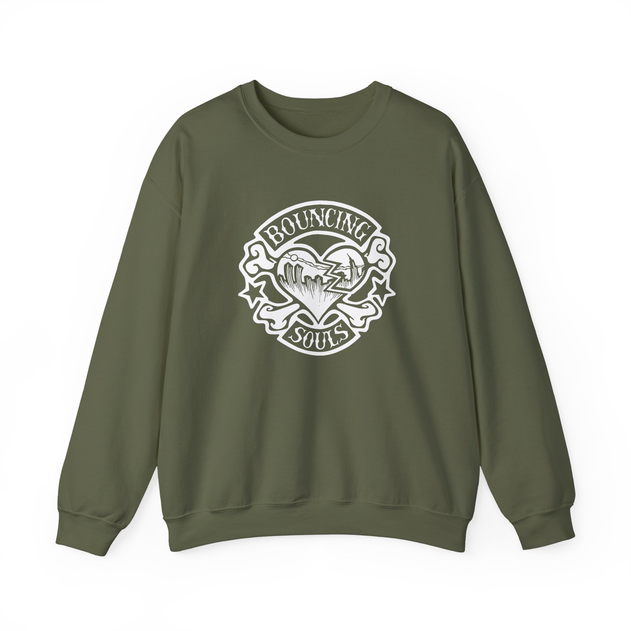 Cold Cuts the Bouncing Souls Rocker Heart Unisex Heavy Blend™ Crewneck Sweatshirt - Image 9