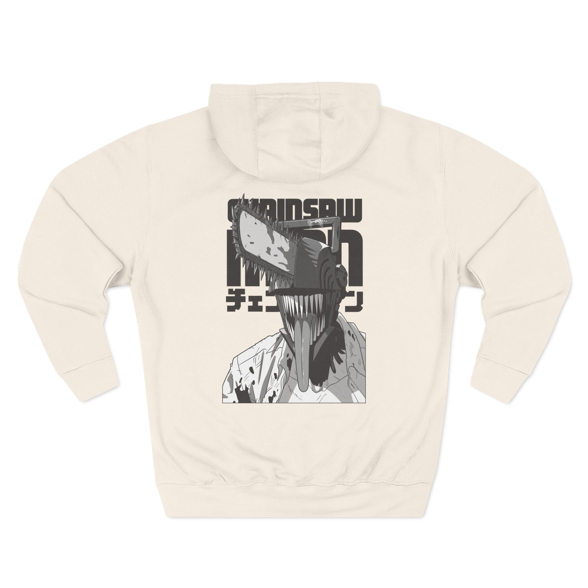 Chainsaw Man Bordeaux Smile Three-Panel Fleece Hoodie - Image 8