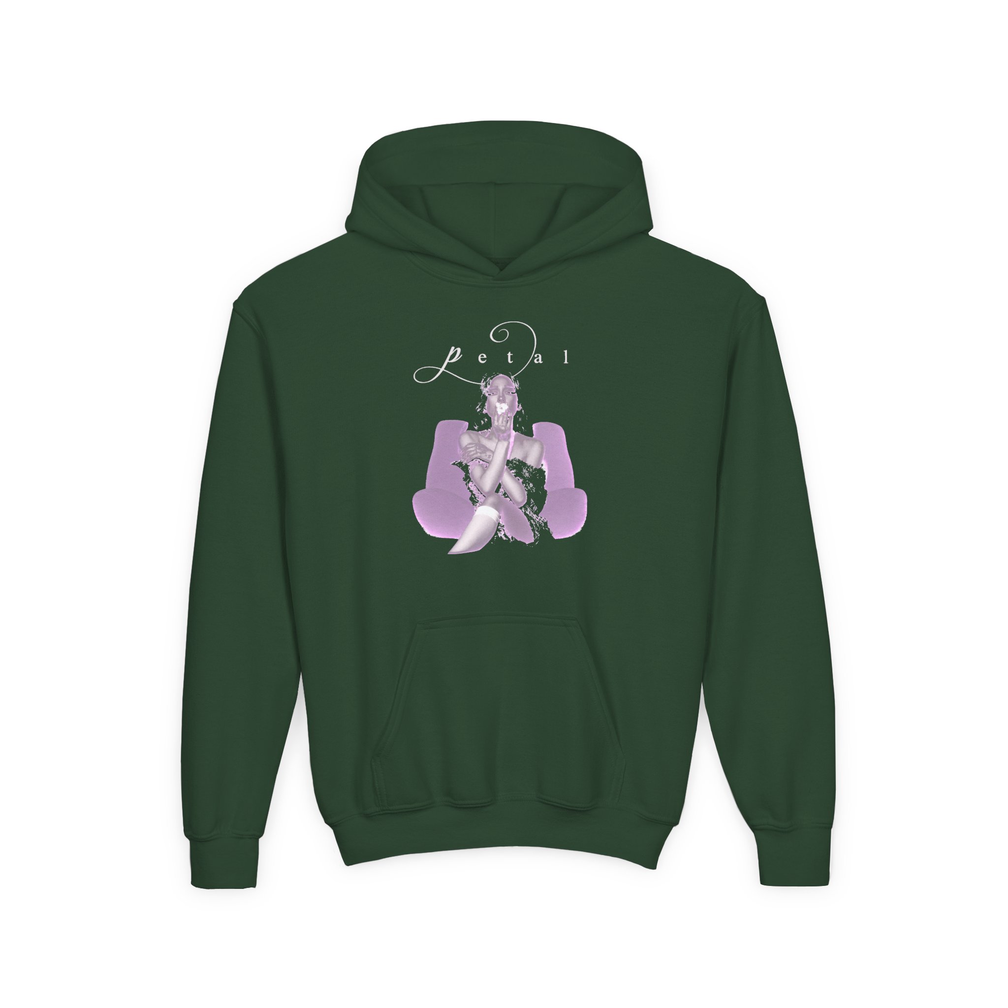 AG petal script Youth Heavy Blend Hooded Sweatshirt - Image 5