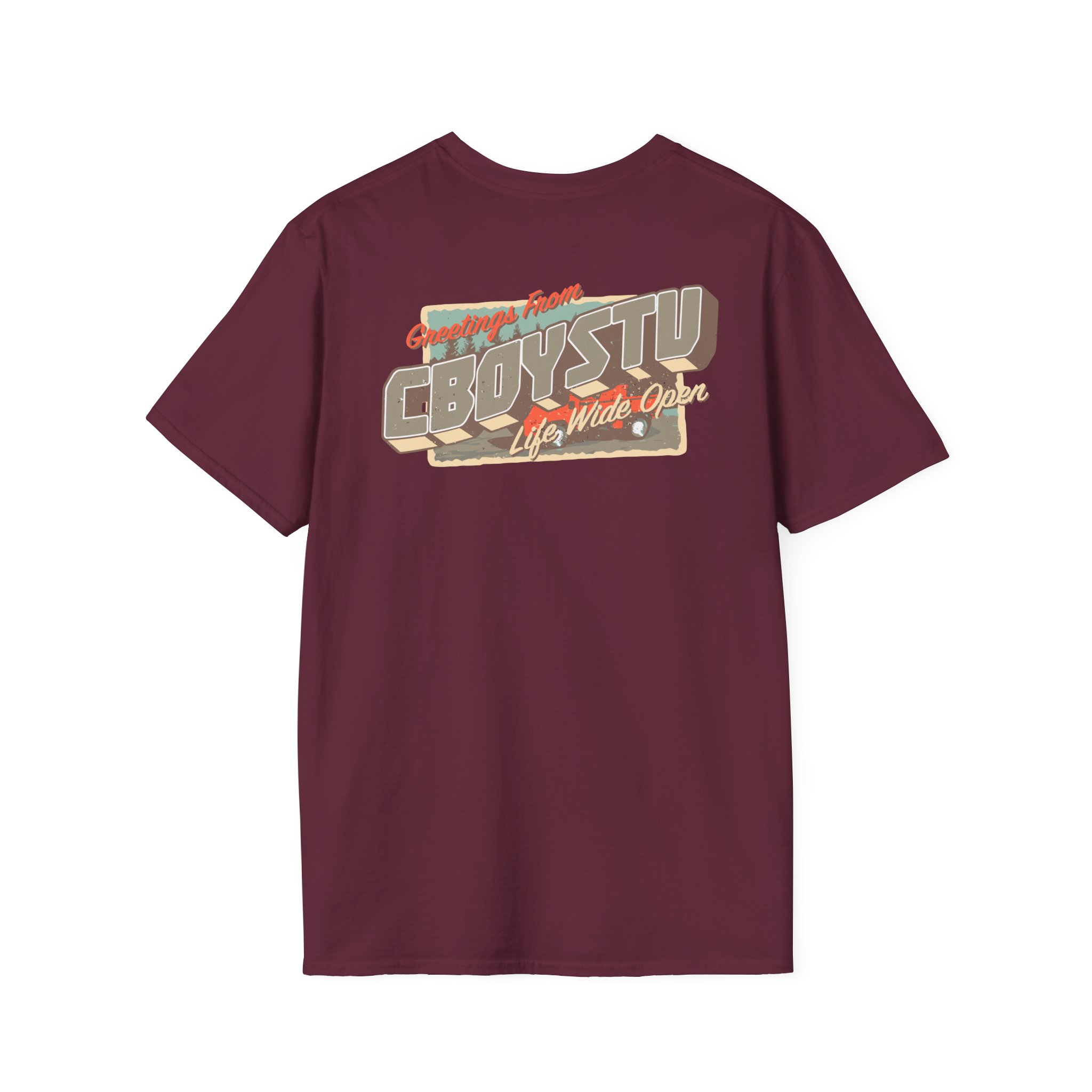 Cboystv Postcard Unisex Softstyle T-Shirt - Image 4