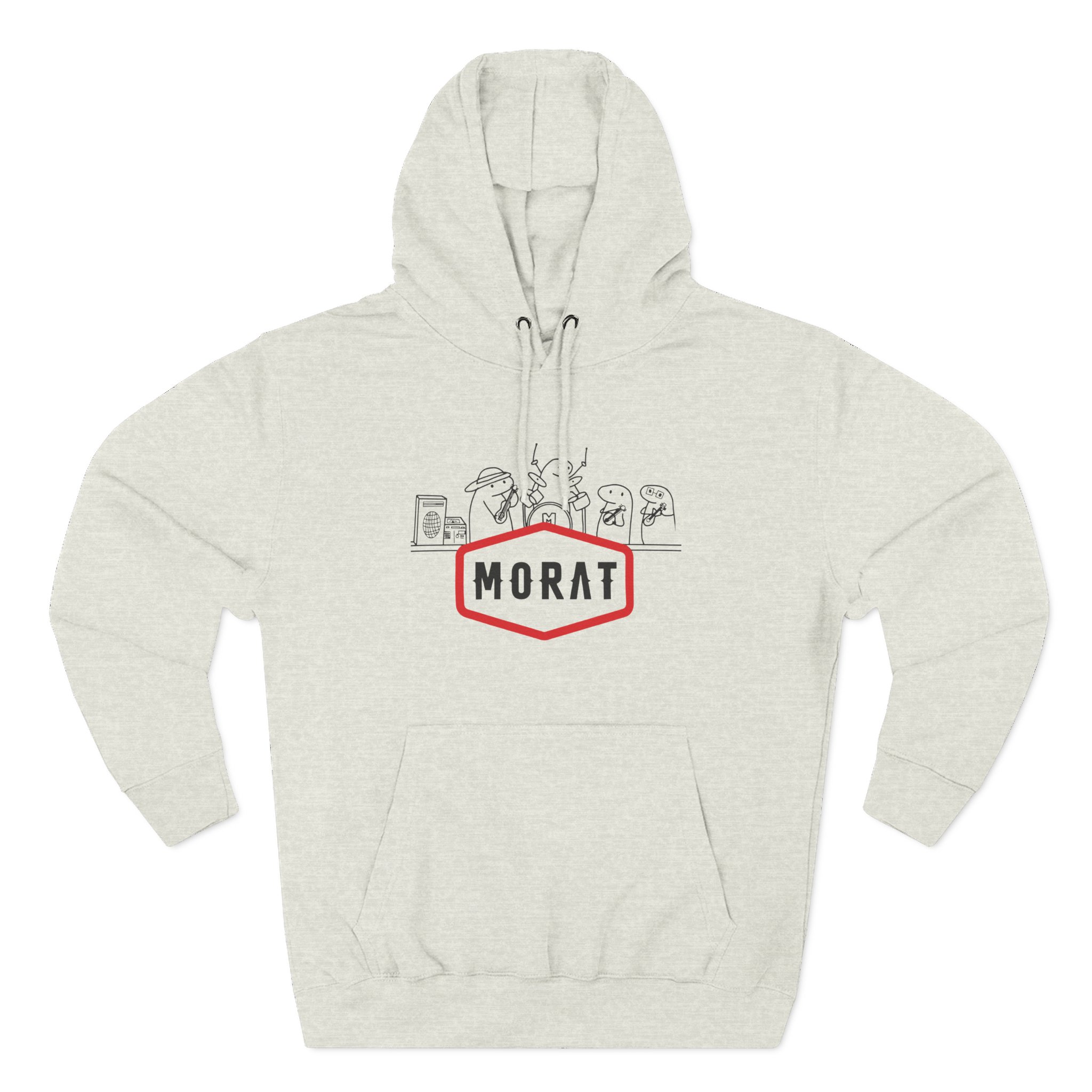 Morat Name Drawing Flork Playera Three-Panel Fleece Hoodie - Image 7