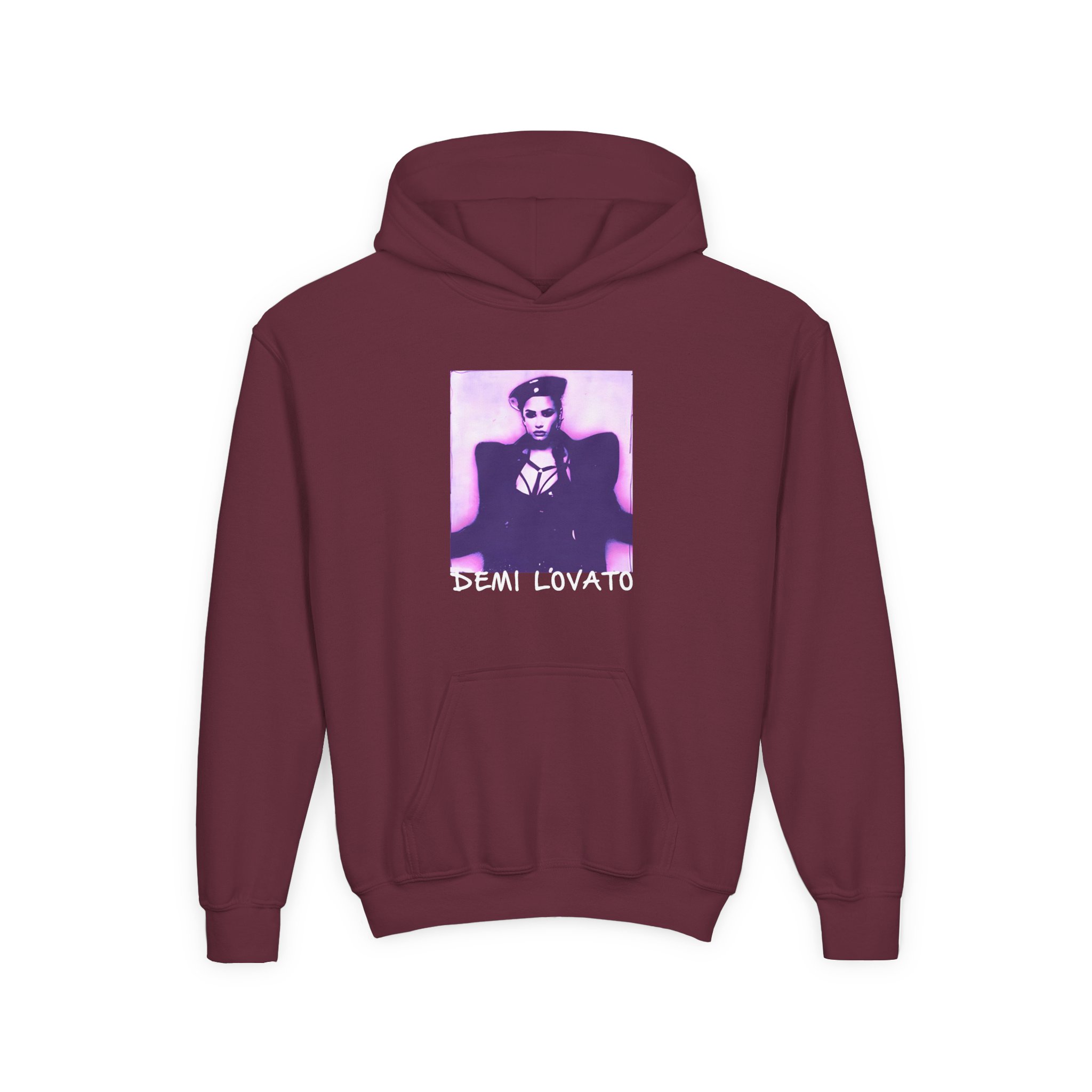 D L Lilac Gradient Photo Youth Heavy Blend Hooded Sweatshirt - Image 3