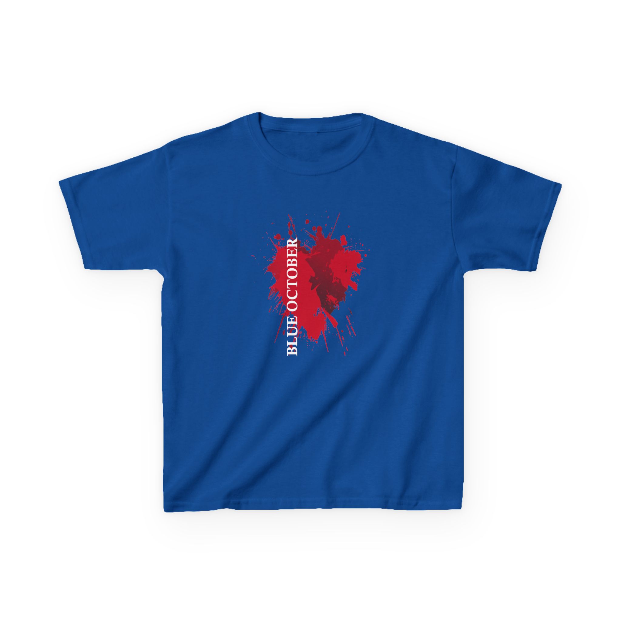 Blue October Splatter Heart Kids Heavy Cotton™ Tee - Image 7