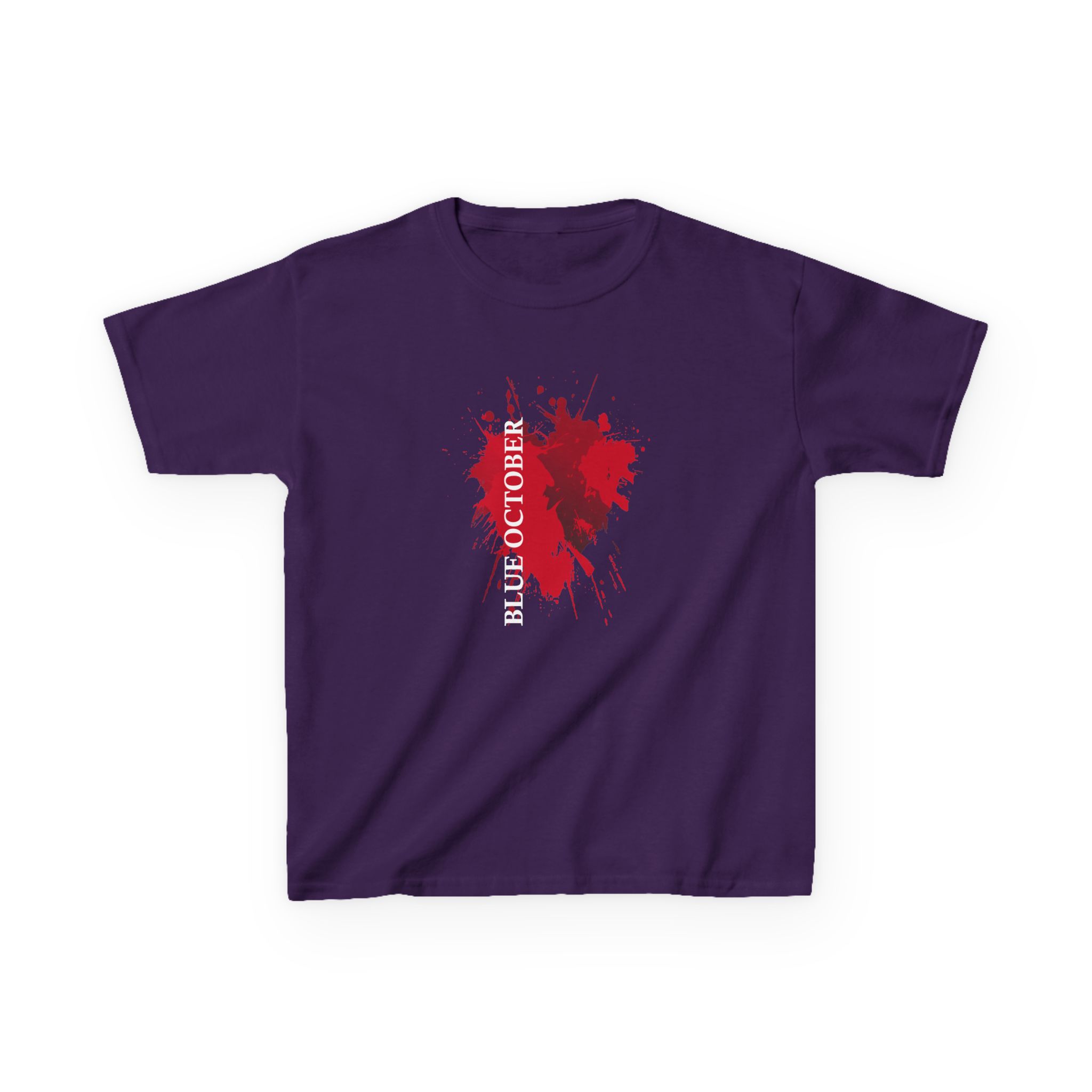 Blue October Splatter Heart Kids Heavy Cotton™ Tee - Image 11