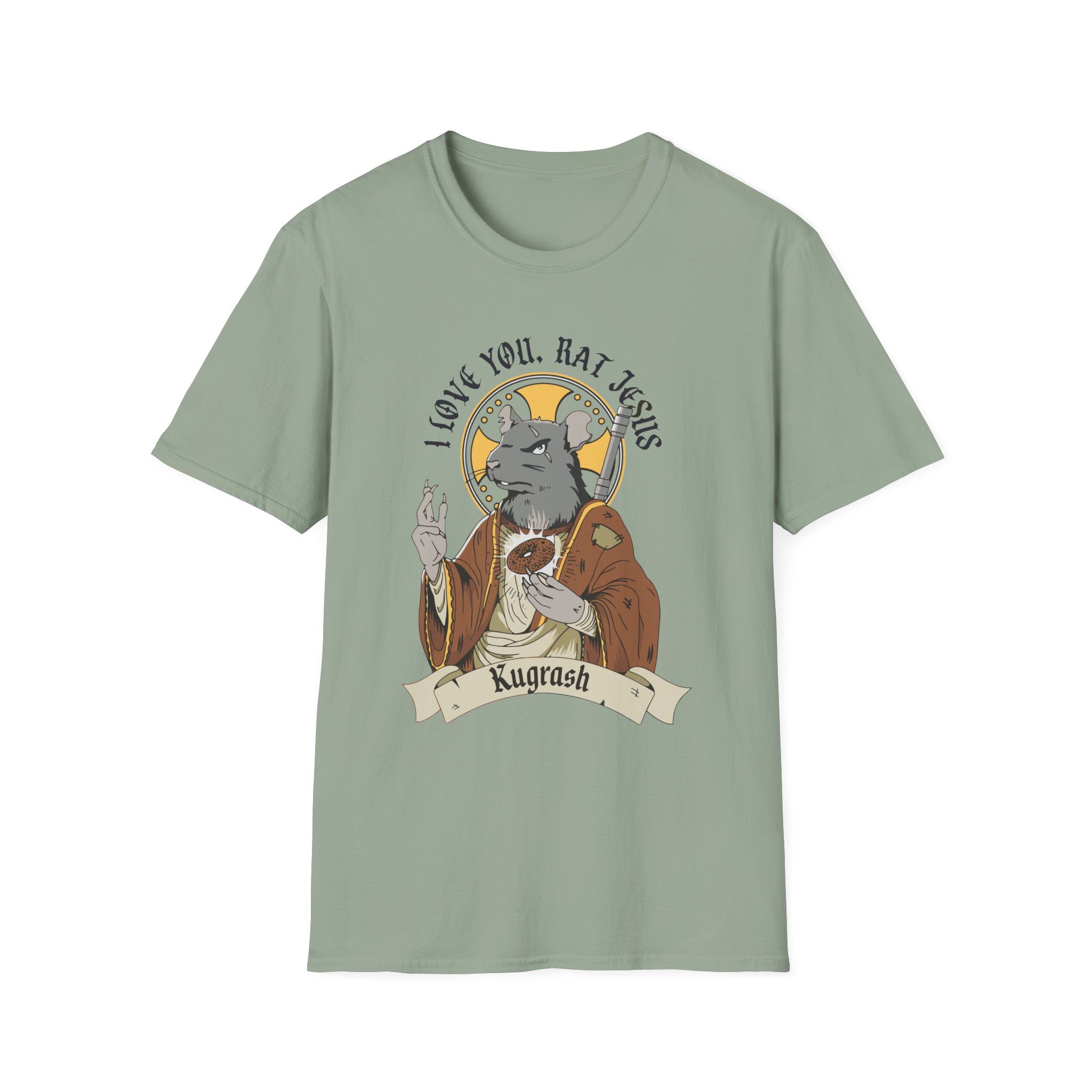 Dropout Rat Jesus Unisex Softstyle T-shirt - Image 11