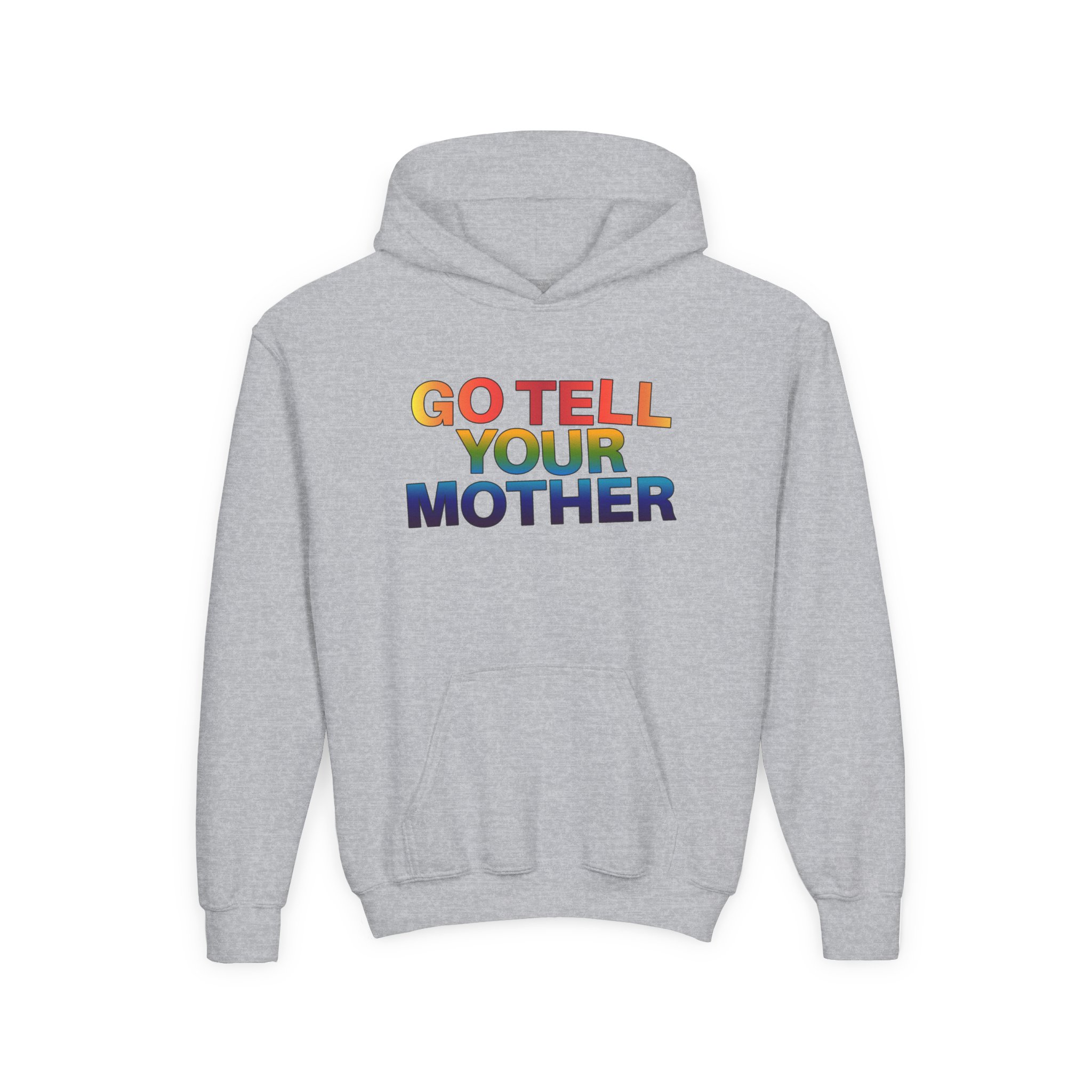 D L Go Tell Your Mother Youth Heavy Blend Hooded Sweatshirt - Image 3