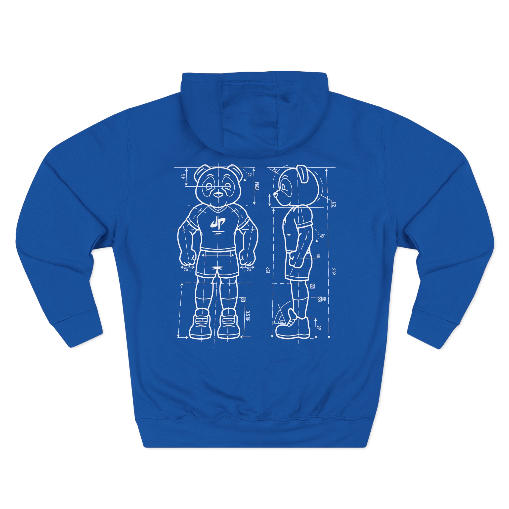 Dude Perfect Blueprint Panda Three-Panel Fleece Hoodie - Image 10