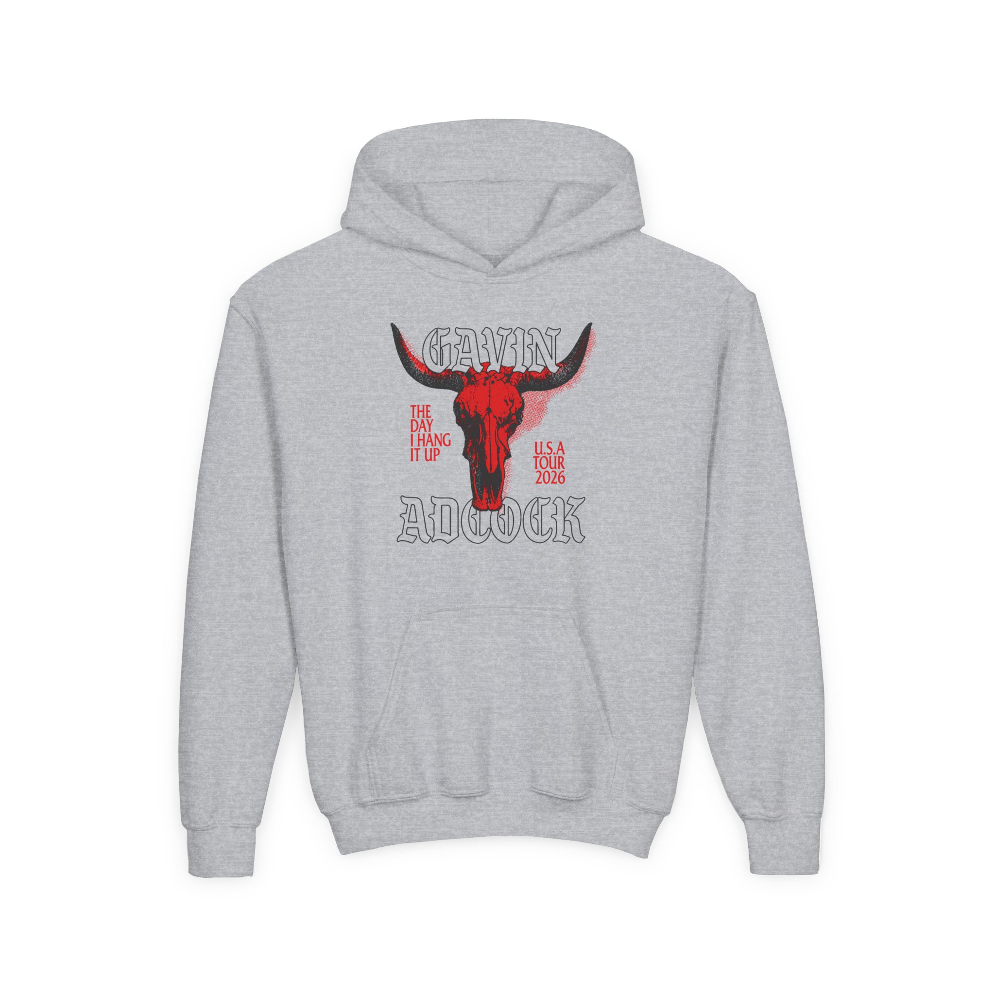 Gavin Adcock Ivory Steerhead Youth Heavy Blend Hooded Sweatshirt - Image 3