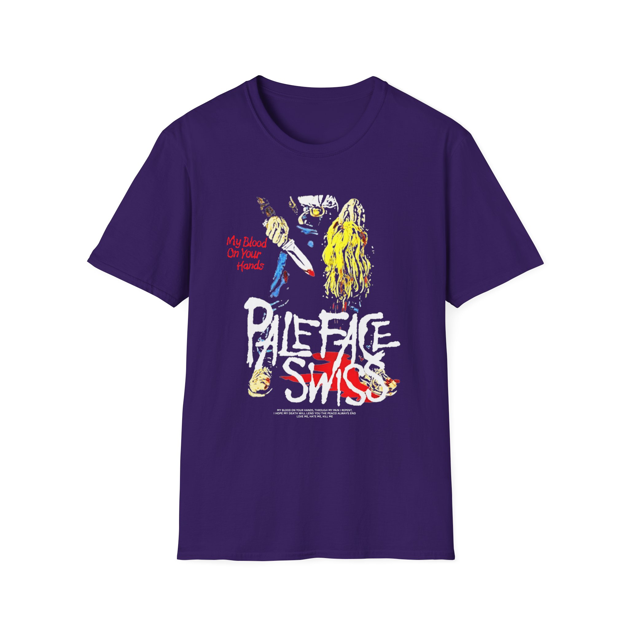 Paleface Swiss My Blood on Your Hands Washed Out Unisex Softstyle T-Shirt - Image 13