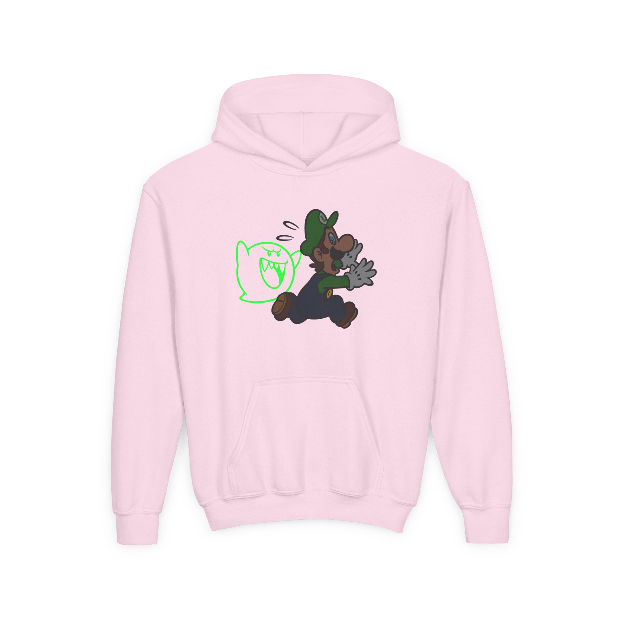 NTD Luigi™ and Boo Youth Heavy Blend Hooded Sweatshirt - Image 9