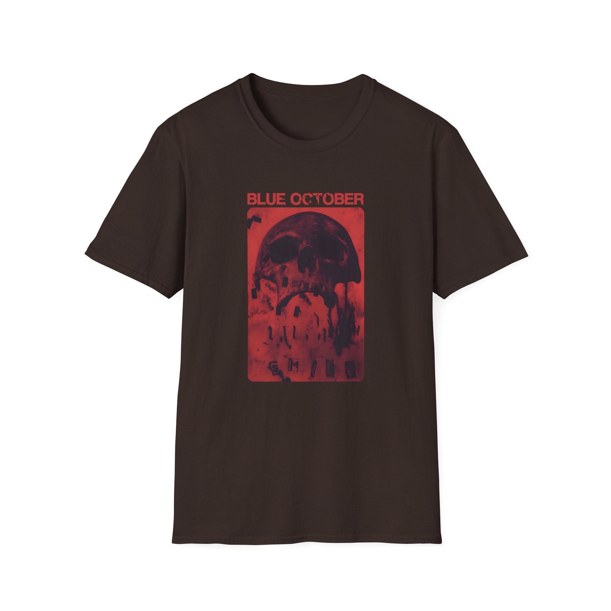 Blue October Skull Smile Unisex Softstyle T-shirt - Image 3