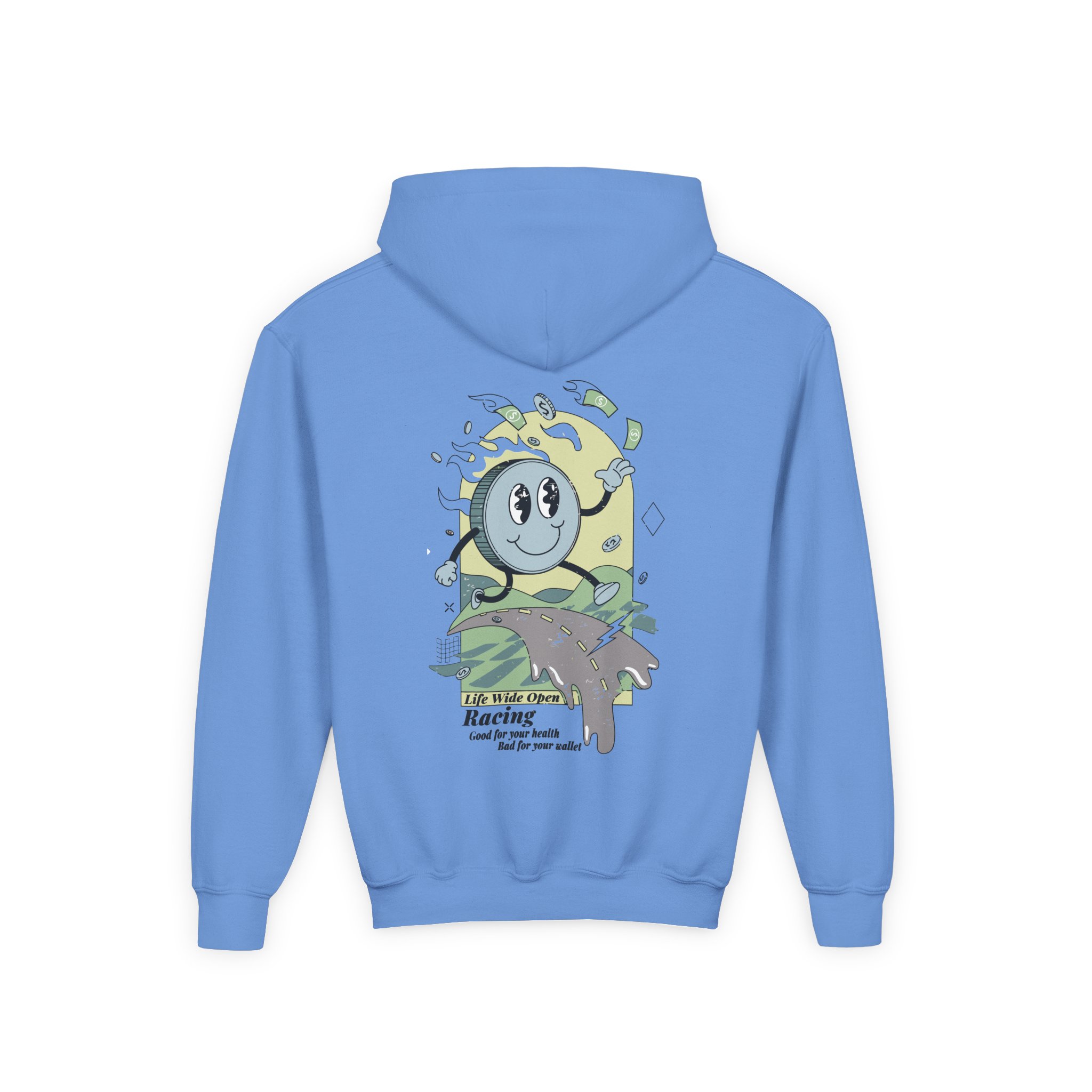 Cboystv Racing Coin Youth Heavy Blend Hooded Sweatshirt - Image 6