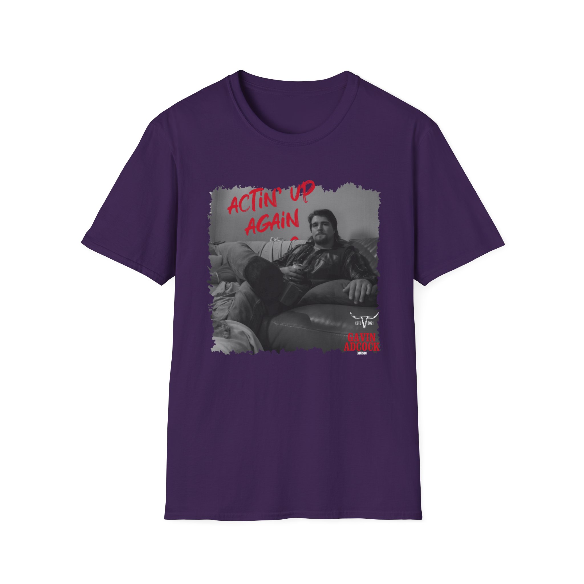 Gavin Adcock Actin' Up Again Album Unisex Softstyle T-Shirt - Image 17