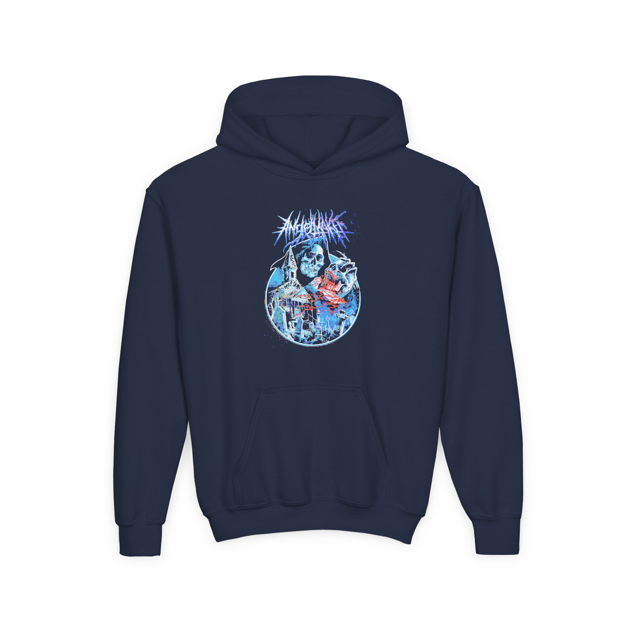 Angelmaker Angel Of Death Youth Heavy Blend Hooded Sweatshirt - Image 7