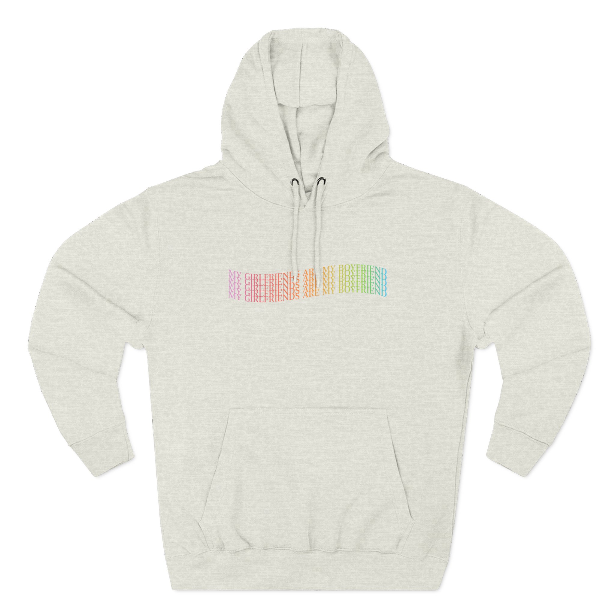 D L My Girlfriends Are My Boyfriend Pride Three-Panel Fleece Hoodie - Image 5