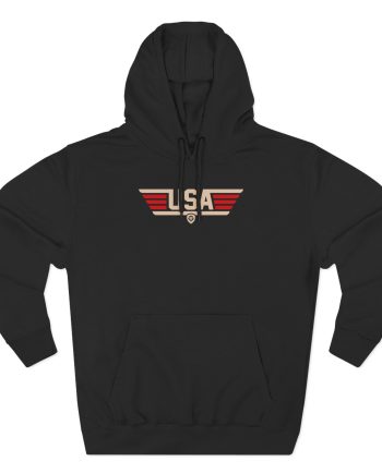 Valuetainment Men's USA Stripe Three-Panel Fleece Hoodie