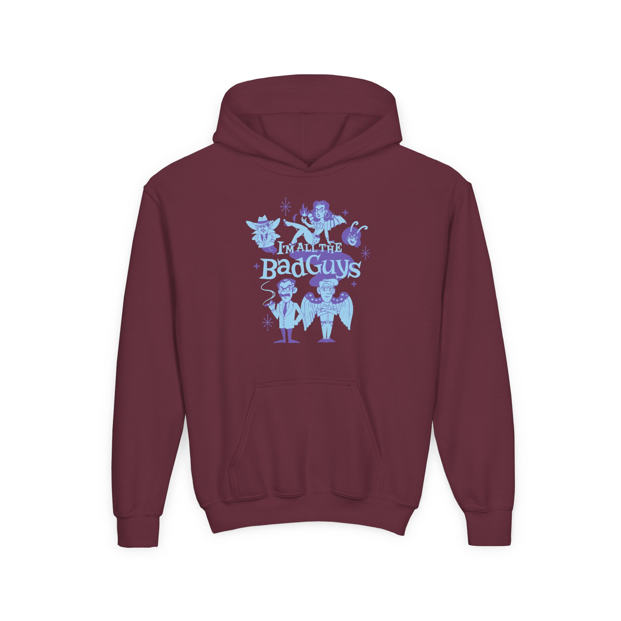 Dropout I'm All The Bad Guys Youth Heavy Blend Hooded Sweatshirt - Image 3