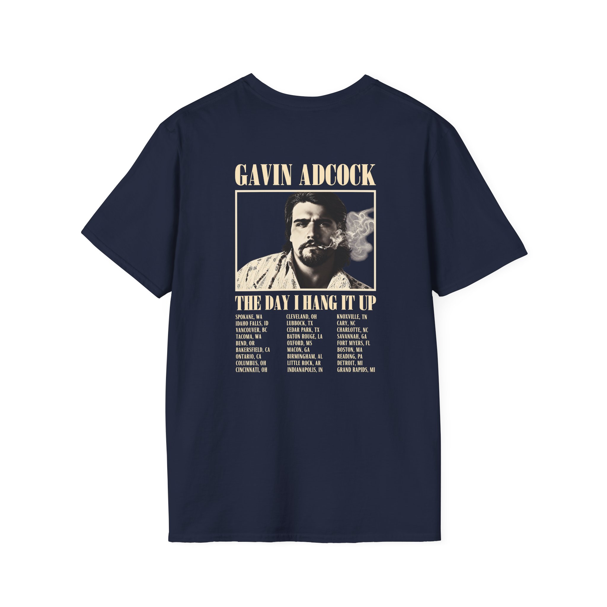Gavin Adcock Hang It Up Tour Unisex Softstyle T-Shirt - Image 8
