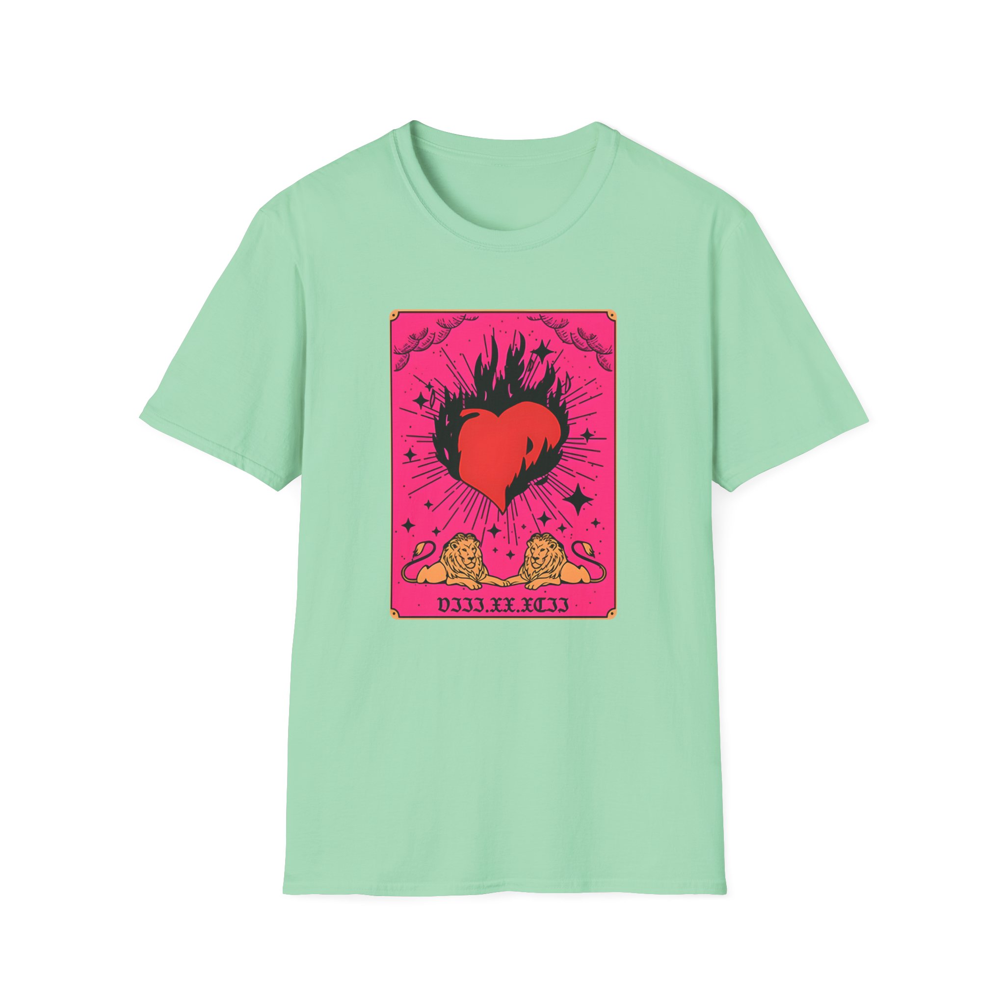 D L Burning Heart Unisex Softstyle T-Shirt - Image 11