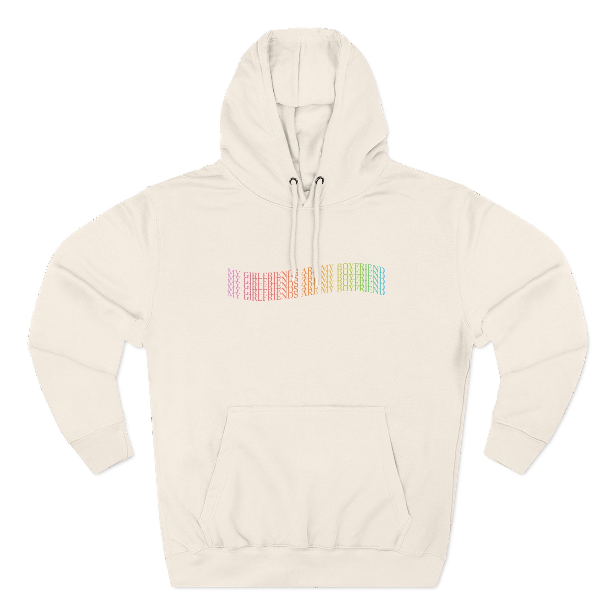 D L My Girlfriends Are My Boyfriend Pride Three-Panel Fleece Hoodie - Image 3