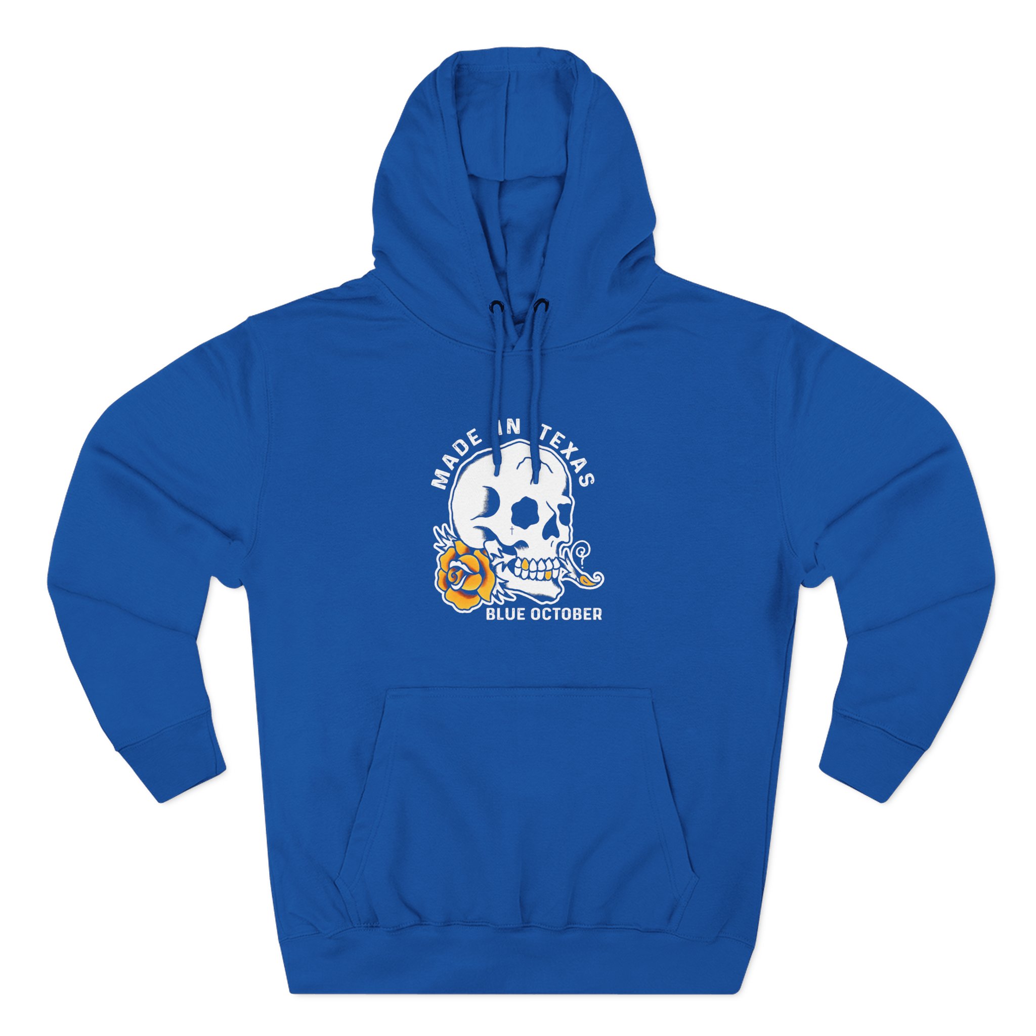 Blue October Skull Rose Three-Panel Fleece Hoodie - Image 7