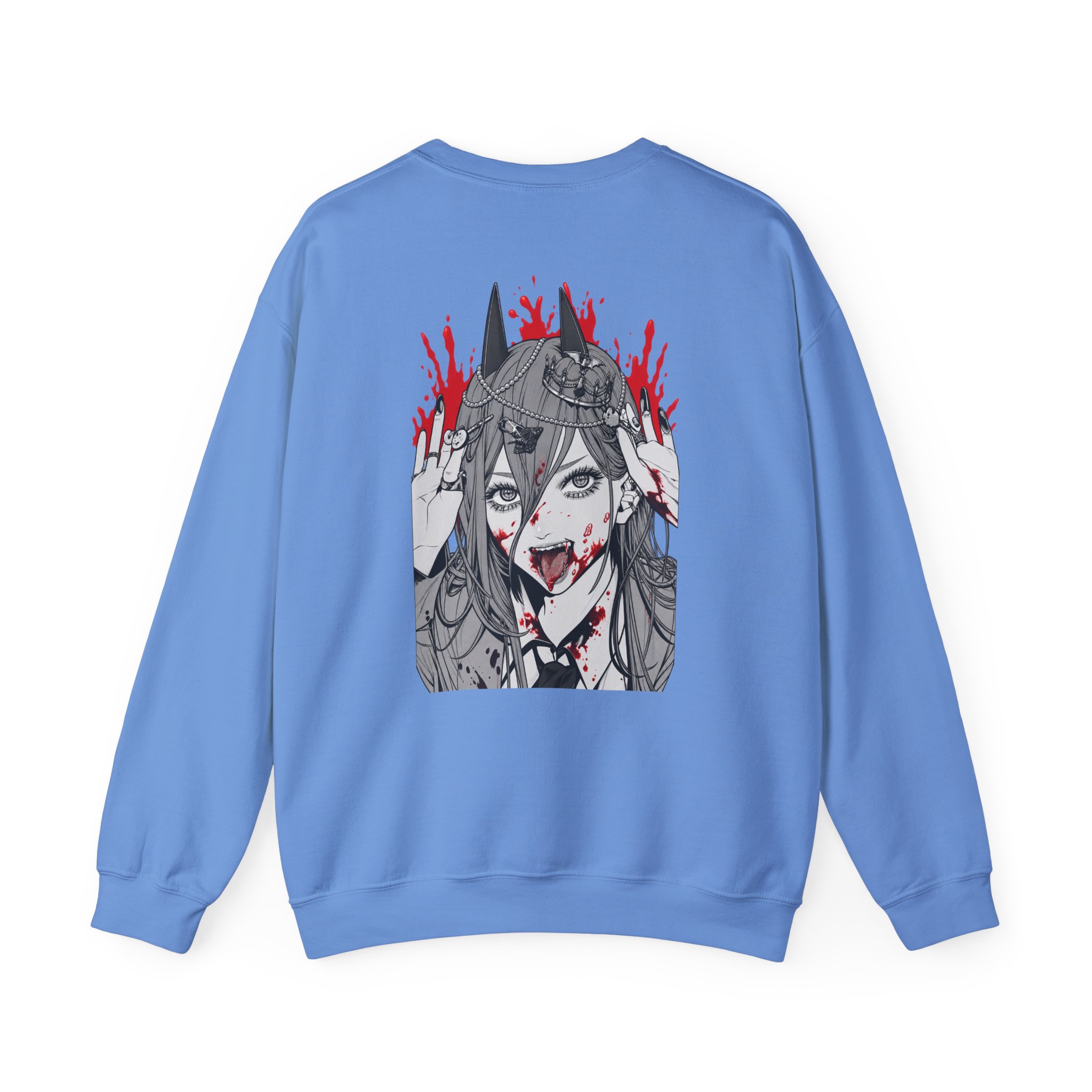 Chainsaw Man Power Grey Melange Unisex Heavy Blend™ Crewneck Sweatshirt - Image 10