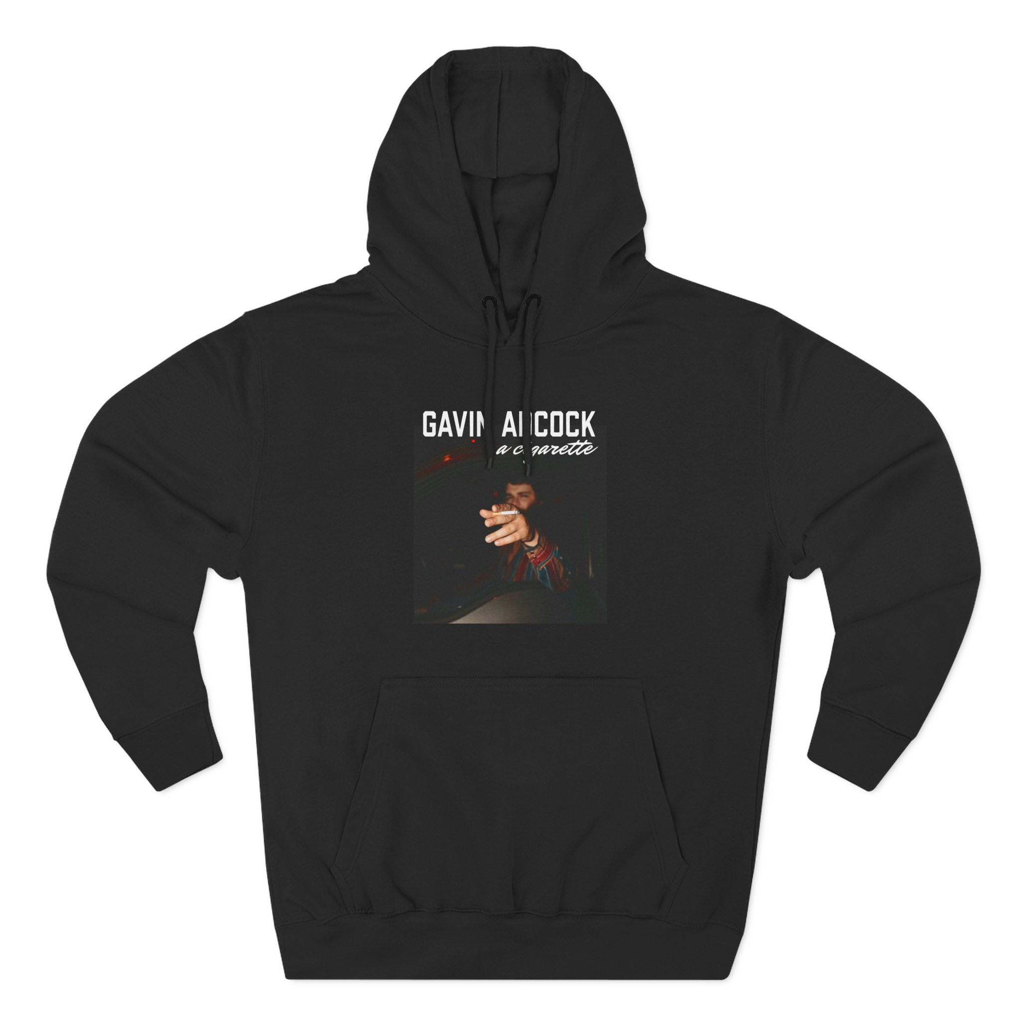 Gavin Adcock a Cigarette Black Photo Three-Panel Fleece Hoodie