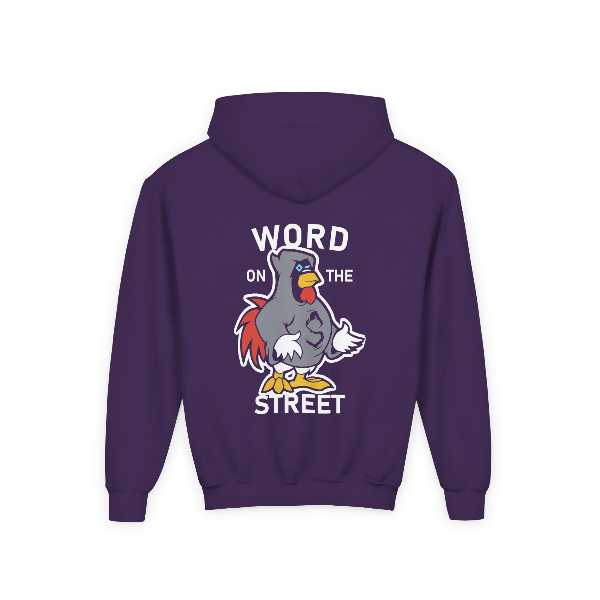 Shroud Chicken Word On The Street Youth Heavy Blend Hooded Sweatshirt - Image 10