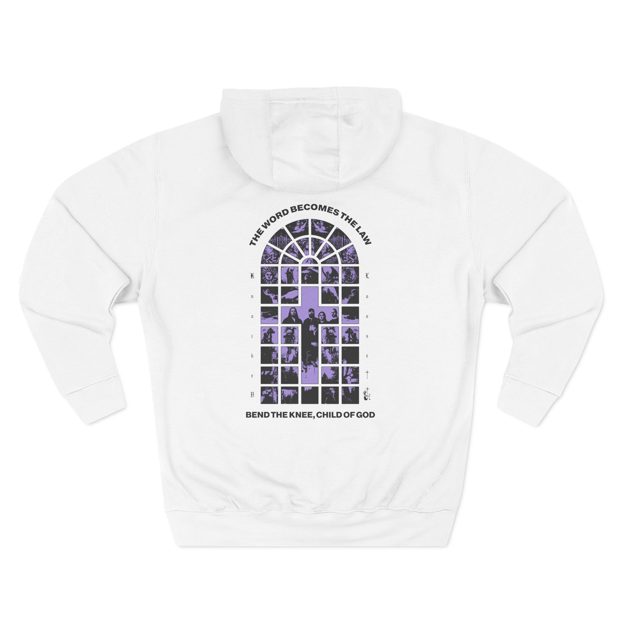 Knocked Loose Purple Cross Three-Panel Fleece Hoodie - Image 2