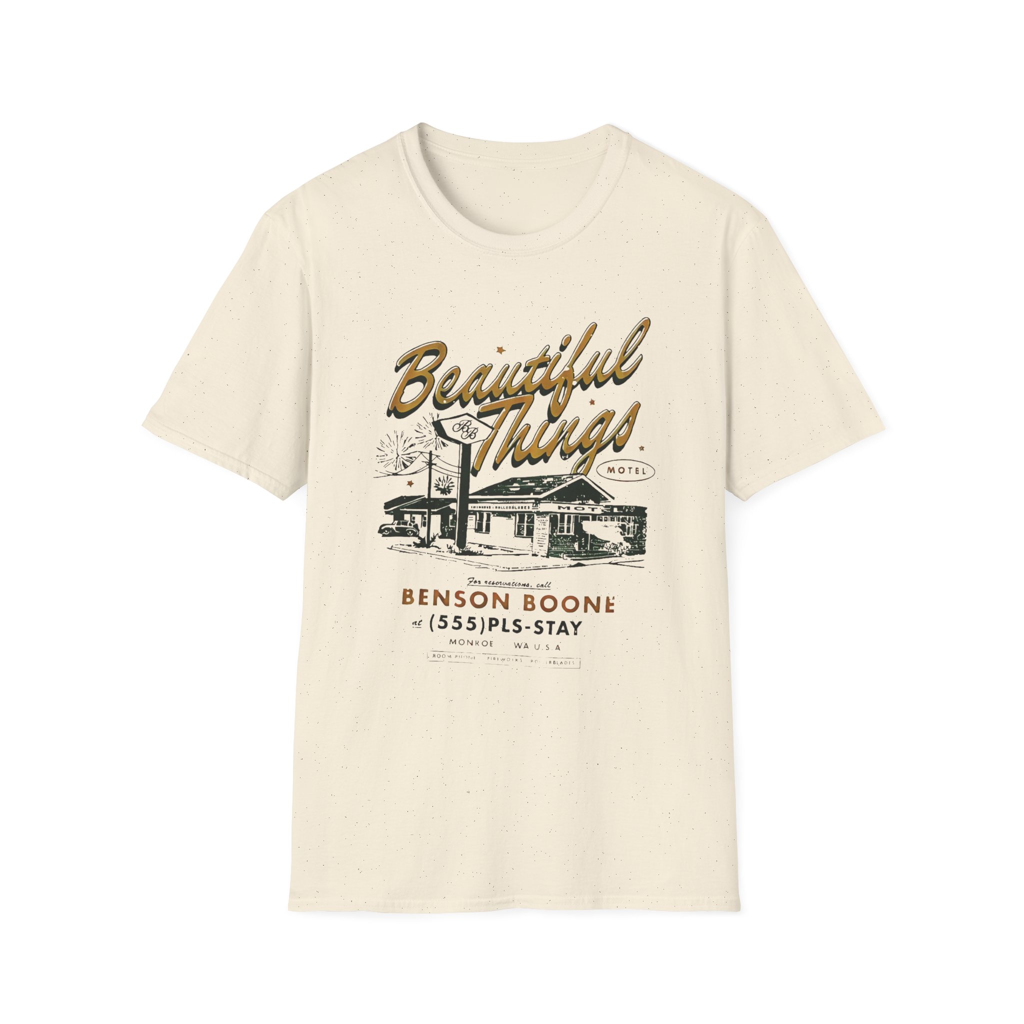 Benson Boone Beautiful Things Motel Unisex Softstyle T-Shirt - Image 5