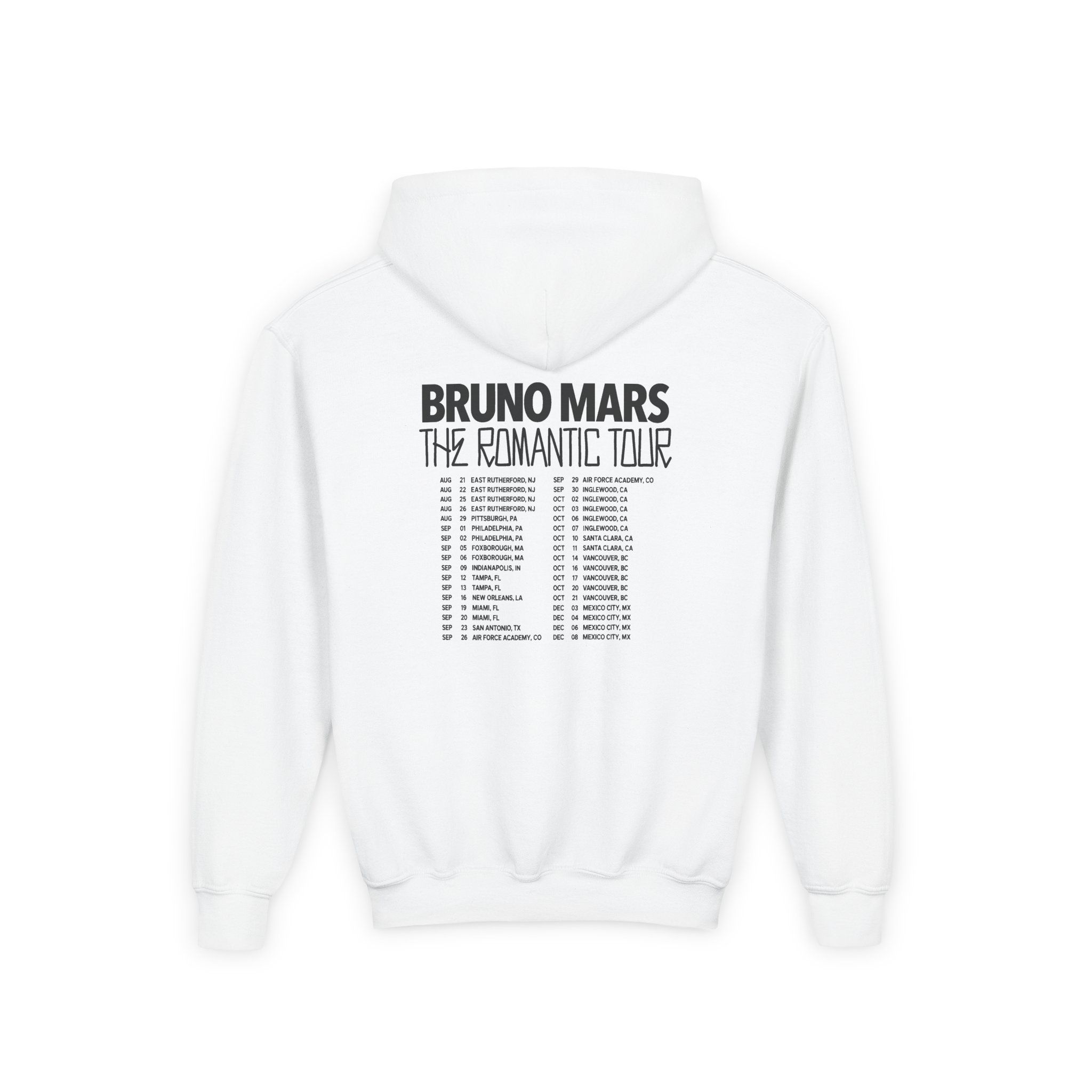 Bruno Mars the Romantic Tour Youth Heavy Blend Hooded Sweatshirt - Image 2
