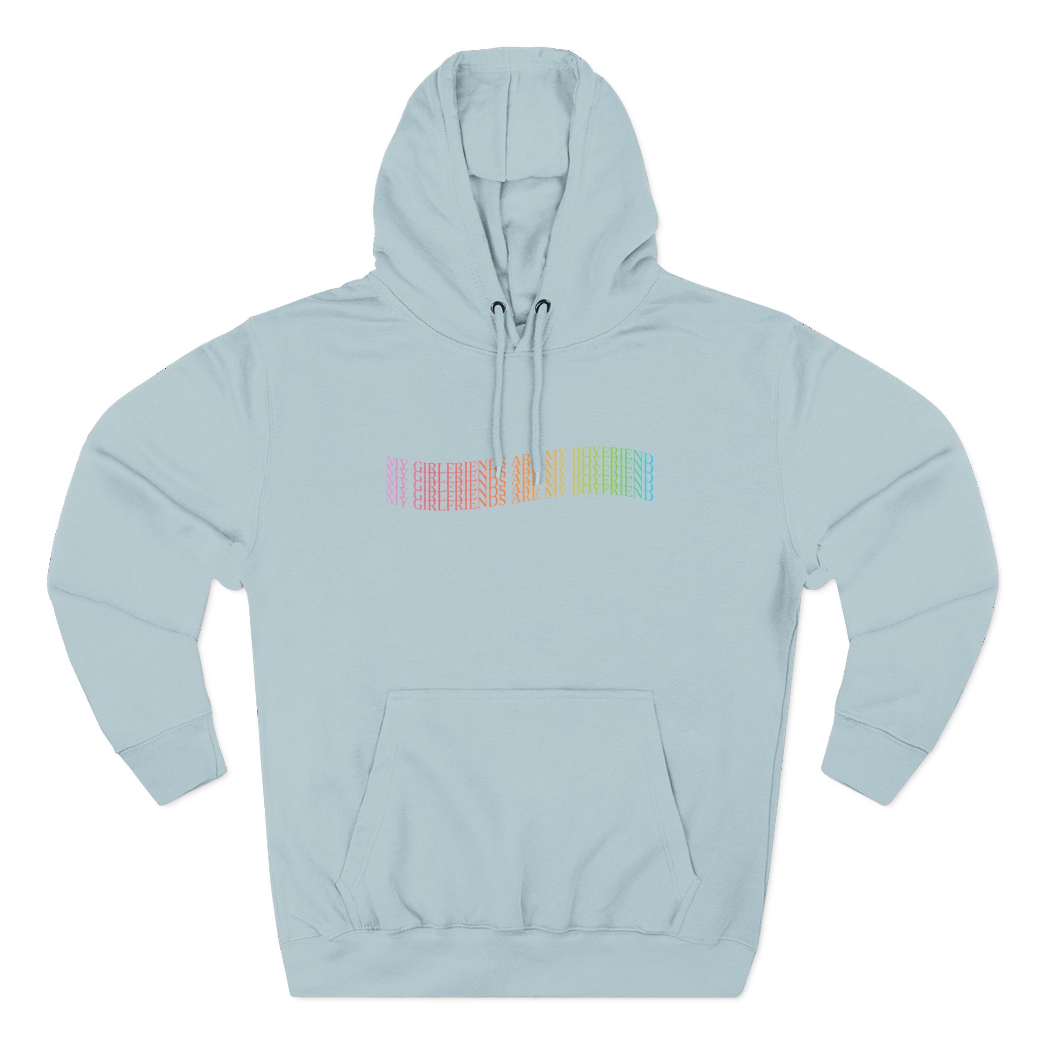 D L My Girlfriends Are My Boyfriend Pride Three-Panel Fleece Hoodie - Image 7