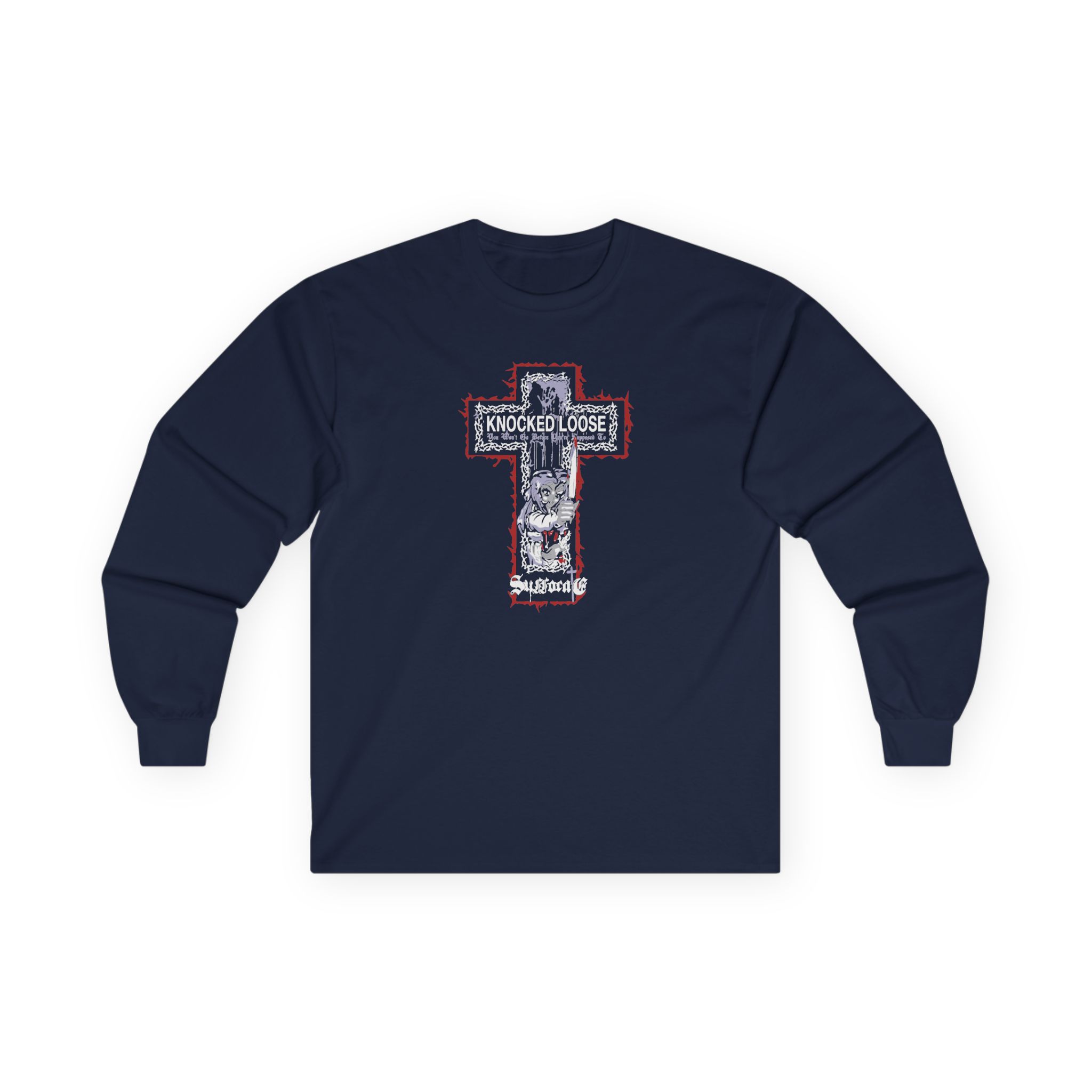 Knocked Loose Girl Knife Suffocate Unisex Ultra Cotton Long Sleeve Tee - Image 9