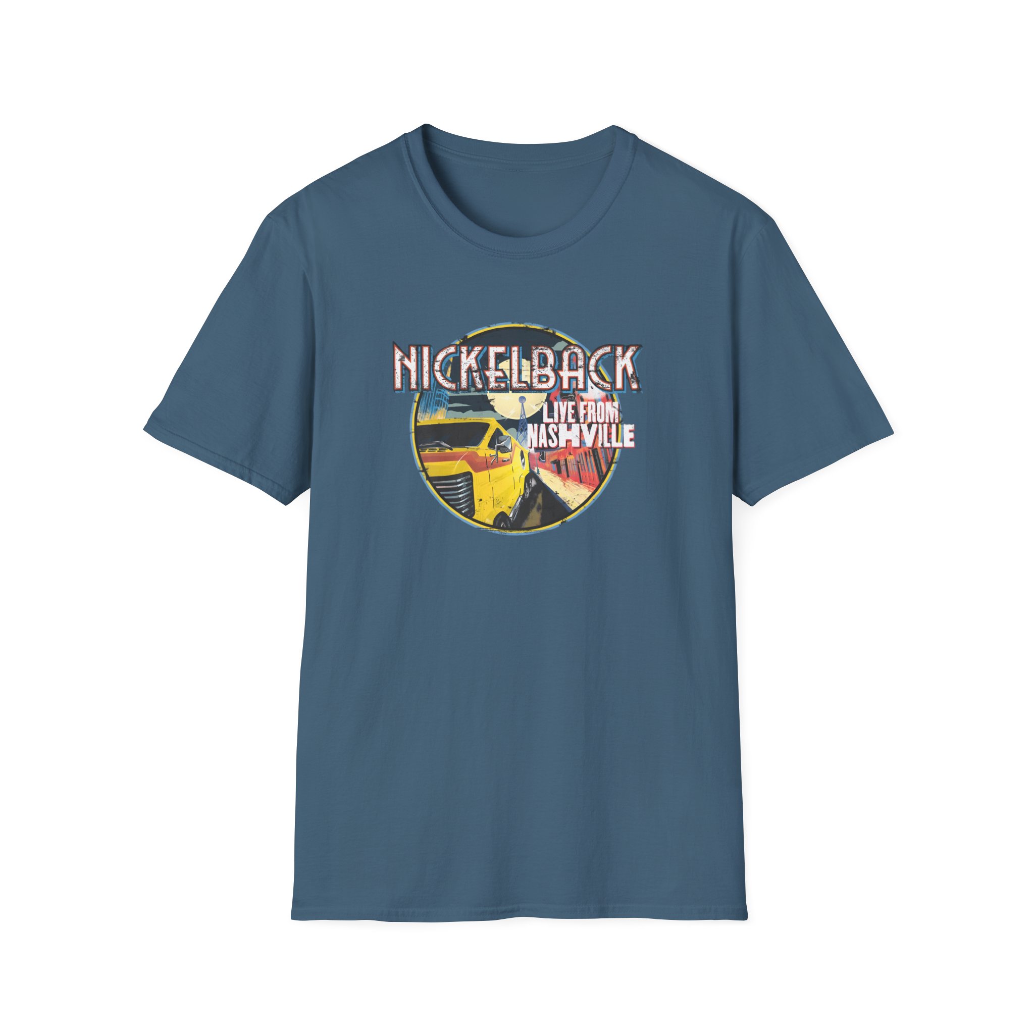 Nickelback Live From Nashville B&W Raglan Unisex Softstyle T-shirt - Image 5