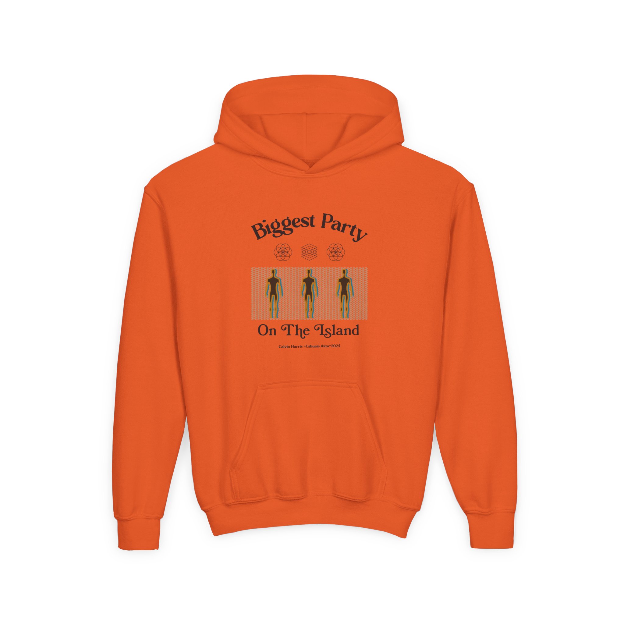Youth Calvin Harris Ushuaia Higher Island Party Heavy Blend Hooded Sweatshirt - Image 7